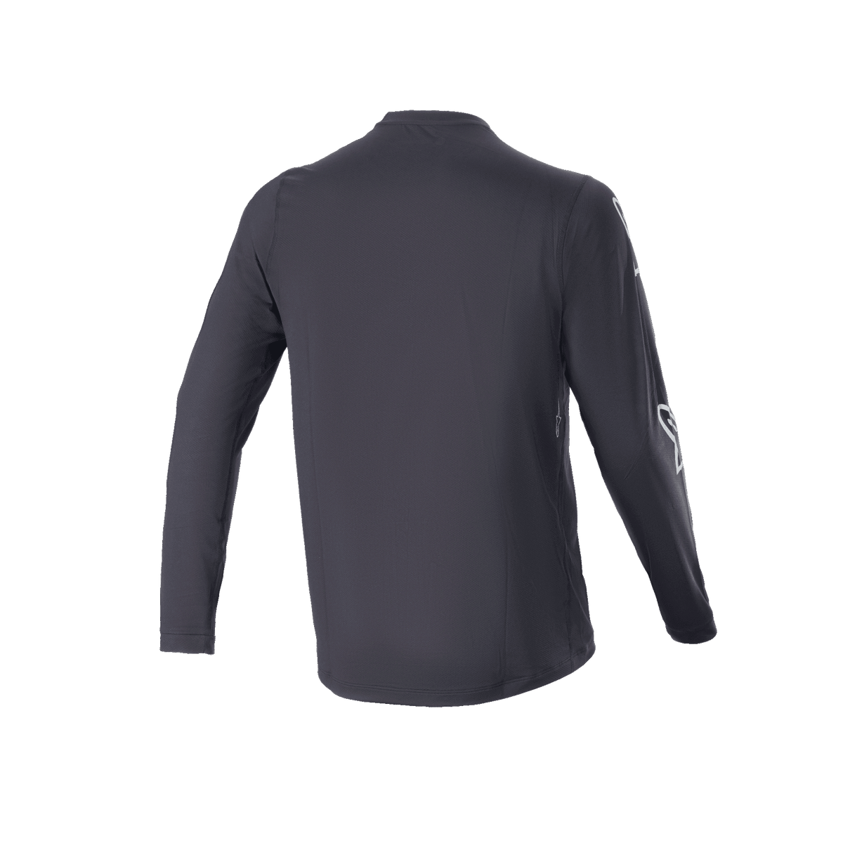 Alpinestars Maglia A-Dura Switch a maniche lunghe, nero, vista posteriore, con coda allungata e logo discreto sulla manica, maglia da ciclismo MTB leggera per trail