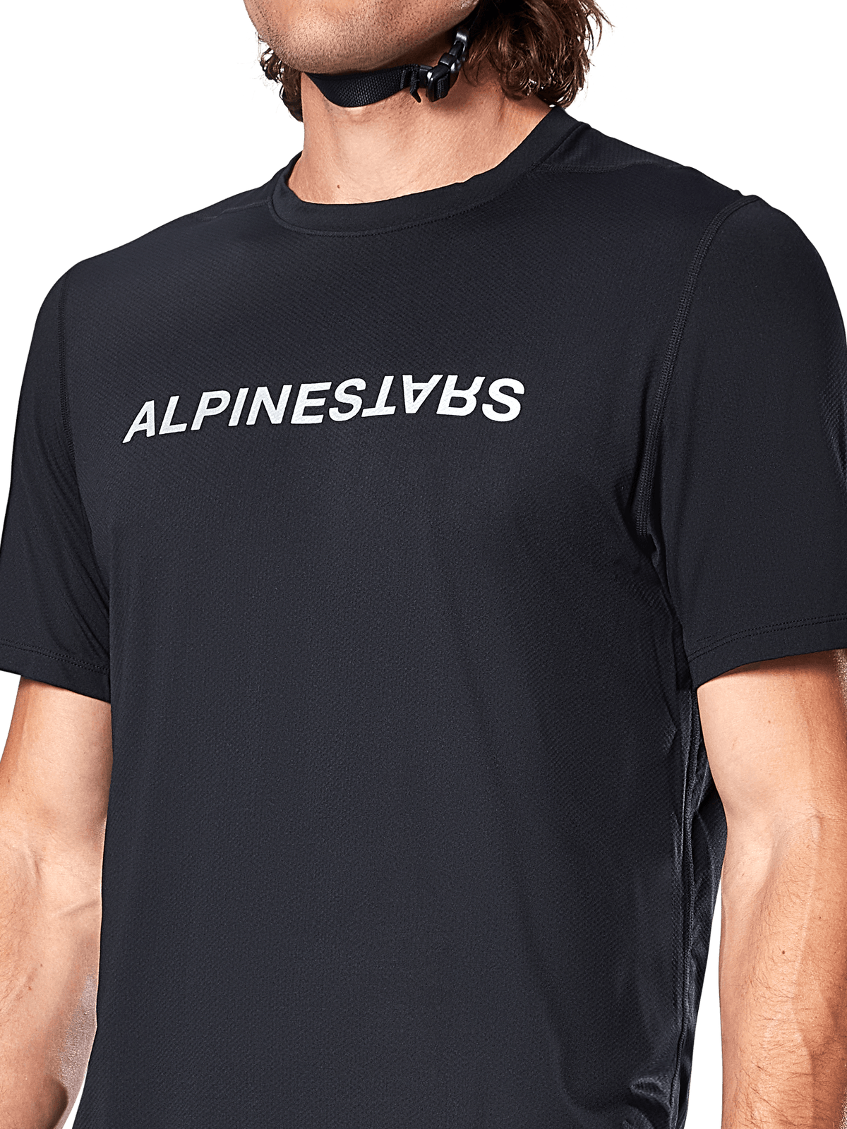 Alpinestars maglia A-Dura Switch a maniche corte, maglia da MTB da uomo, nera con logo bianco, tessuto jacquard tecnico