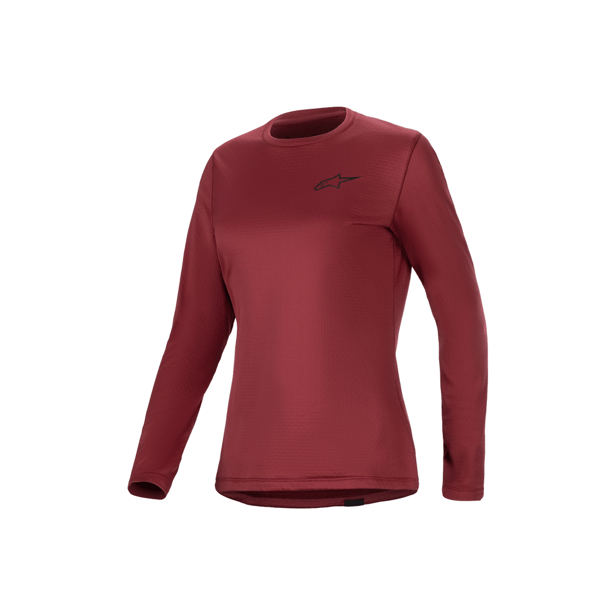 Maglia Termica Stella A-Dura, maglia da mountain bike a maniche lunghe da donna in borgogna, tessuto isolante con pile e coda allungata