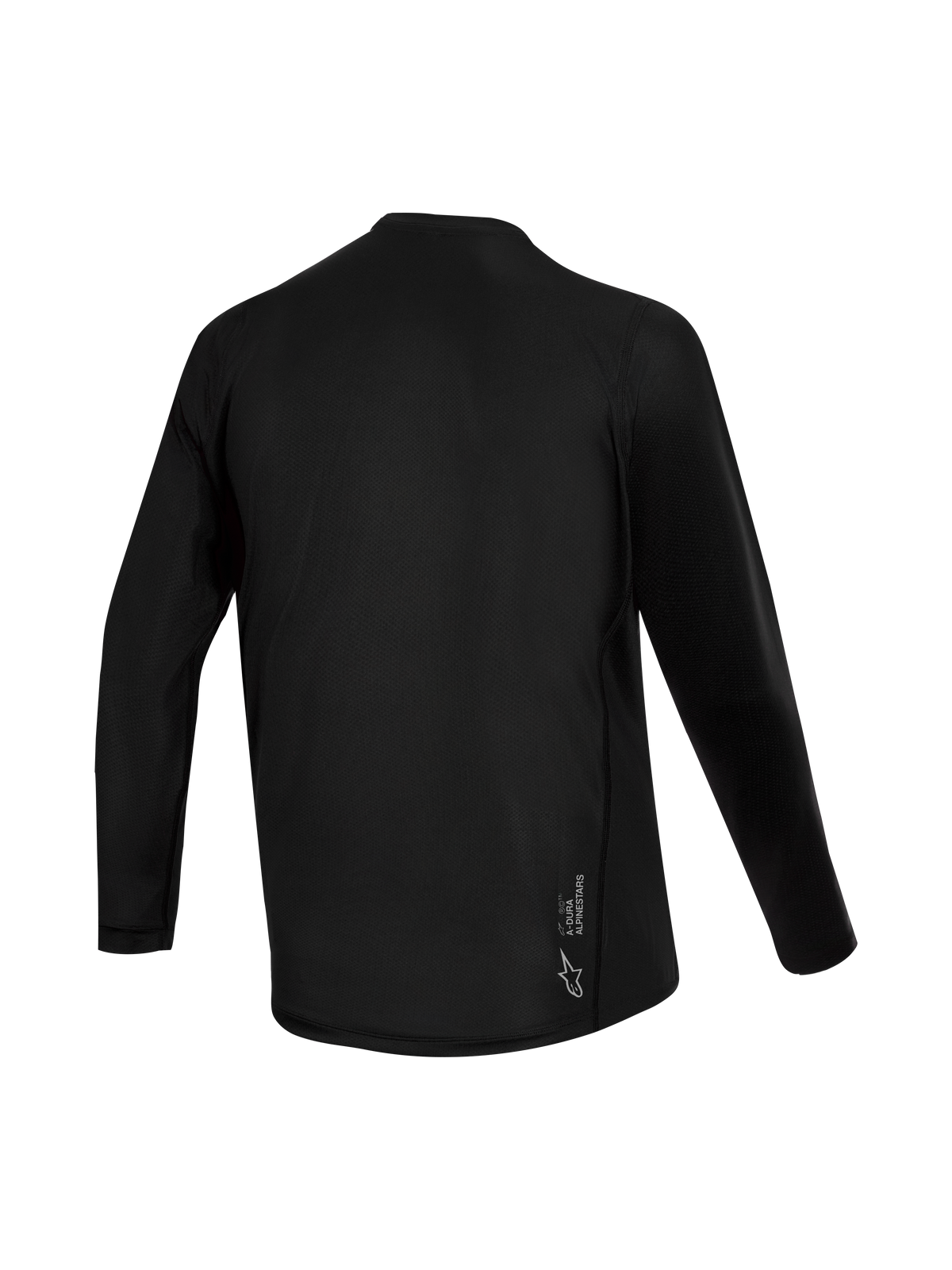 Maglia Stella A-Dura Ride nera a maniche lunghe da donna, vista posteriore con trama jacquard e logo Alpinestars.