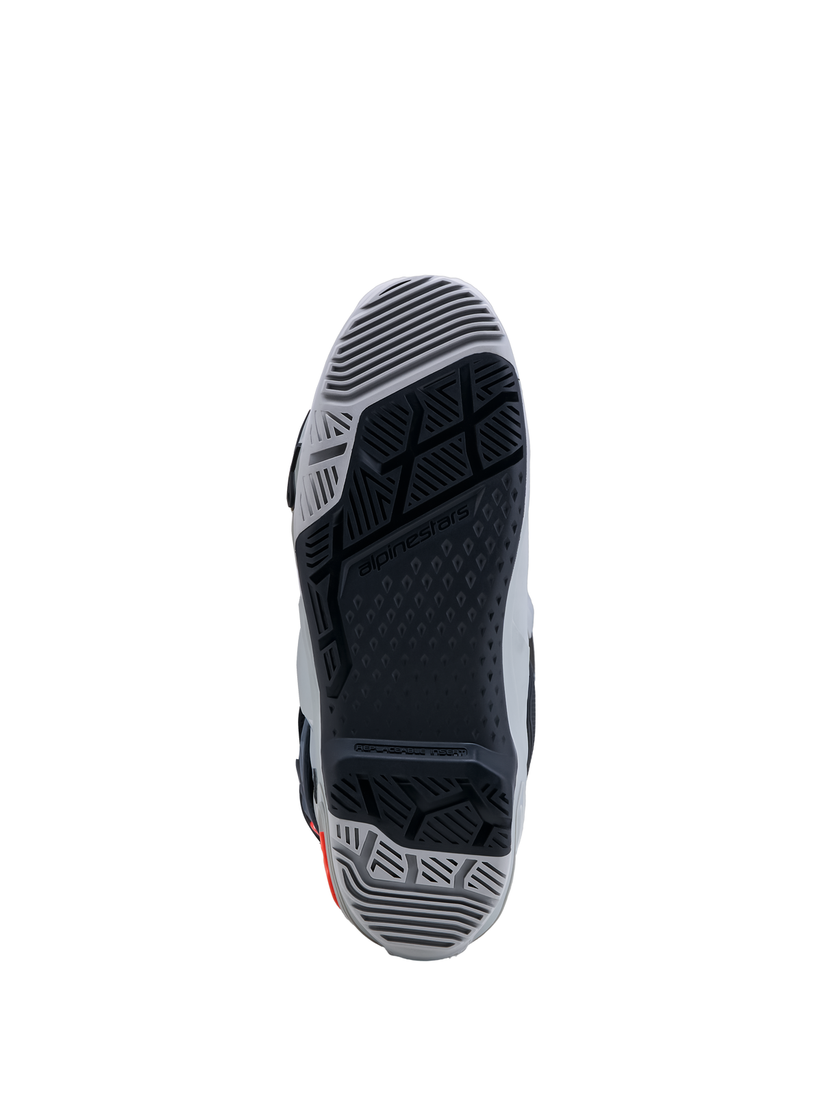 Alpinestars stivali Tech-10 Enduro, stivali off-road grigi e neri, suola a doppia mescola con inserto sostituibile per grip.