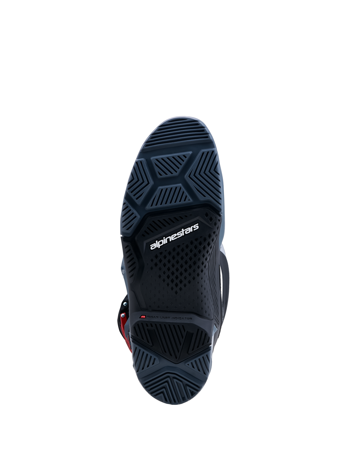 Alpinestars Stivali Tech 7 Enduro Drystar, suola in gomma grigio scuro ad alta aderenza con indicatore di usura per enduro.