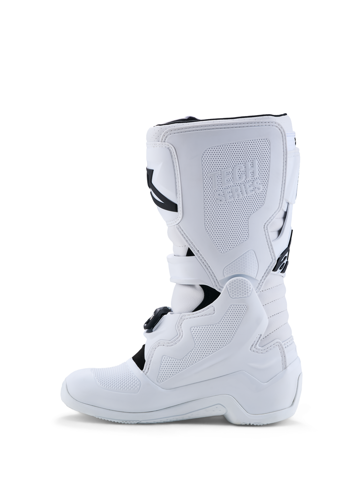Alpinestars Stivali Tech 7S Ragazzo, stivali da motocross per giovani, bianchi, in microfibra con protezione parastinco in TPU, certificati CE.