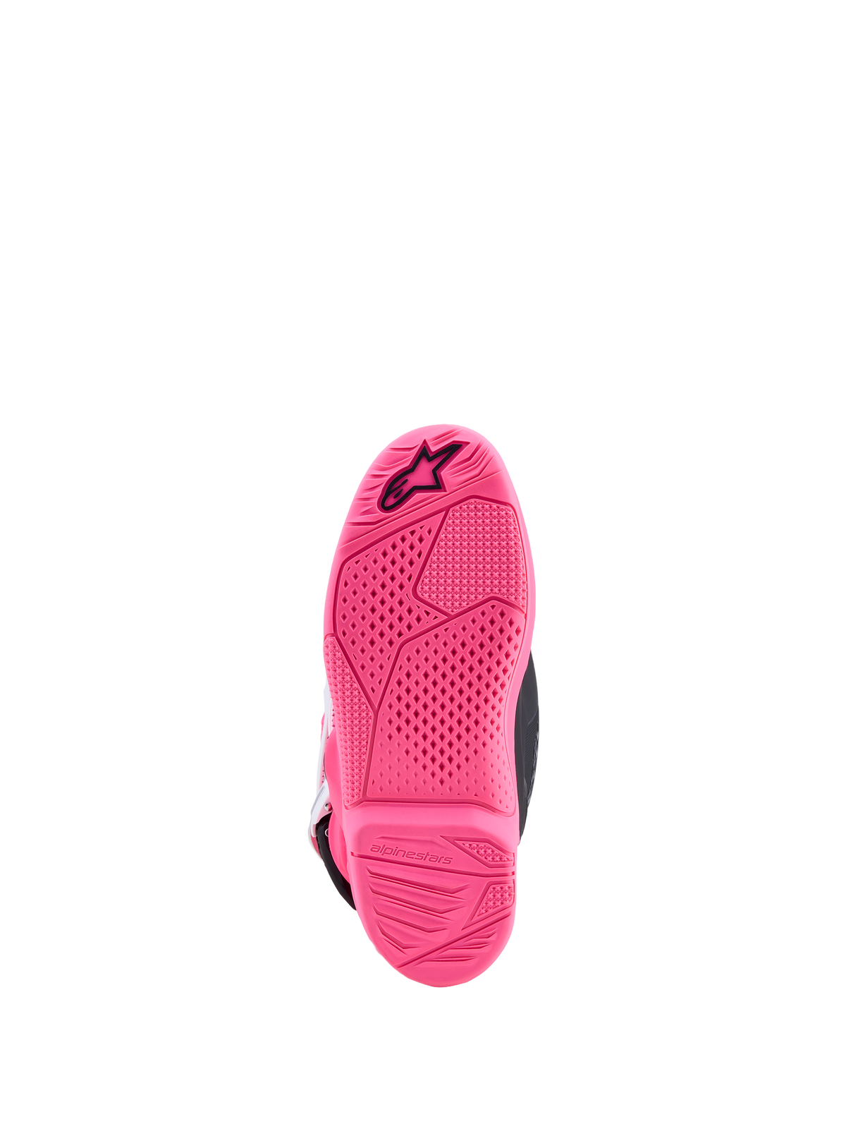 Alpinestars Stivali Tech 7S Ragazzo, suola rosa fluo con grip elevato e logo a stella nero, stivali da motocross junior.