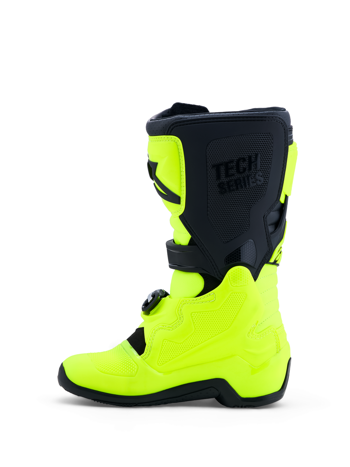 Alpinestars Stivali Tech 7S Ragazzo, stivali da motocross giallo fluo e nero, con protezioni in TPU e sistema pivot per giovani piloti.