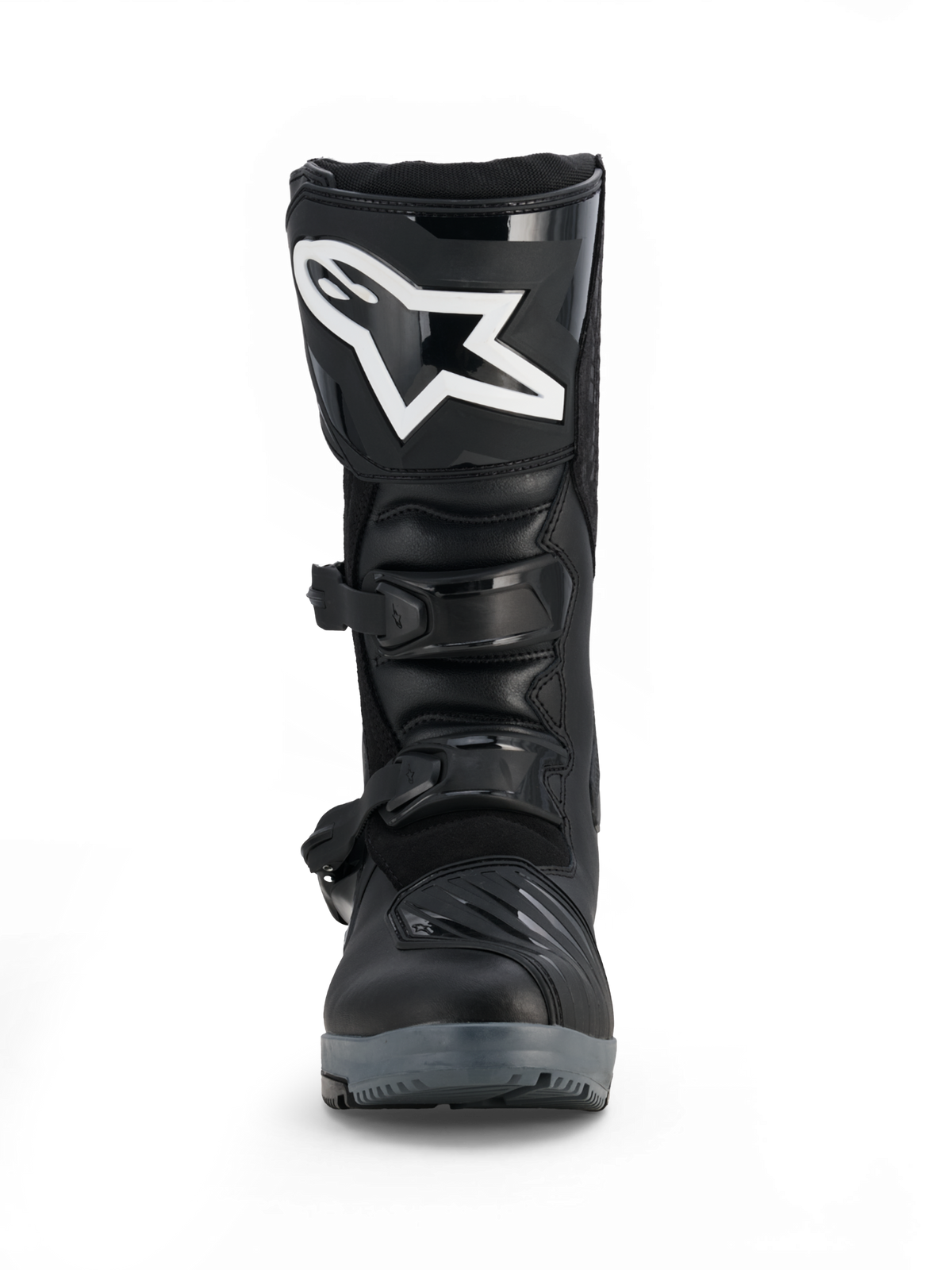 Alpinestars Stivali Corozal V2 Adventure Drystar®, stivale da moto adventure nero con logo bianco, piastra tibiale protettiva, fibbie regolabili e suola all-terrain grigia