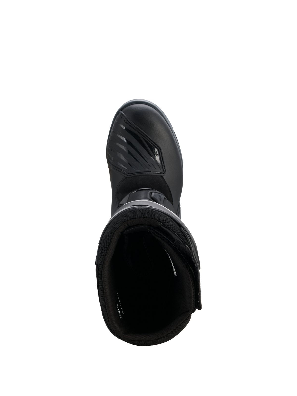 Alpinestars Stivali Corozal V2 Adventure Drystar®, stivale da moto adventure nero visto dall’alto, protezione cambio testurizzata e design alto protettivo