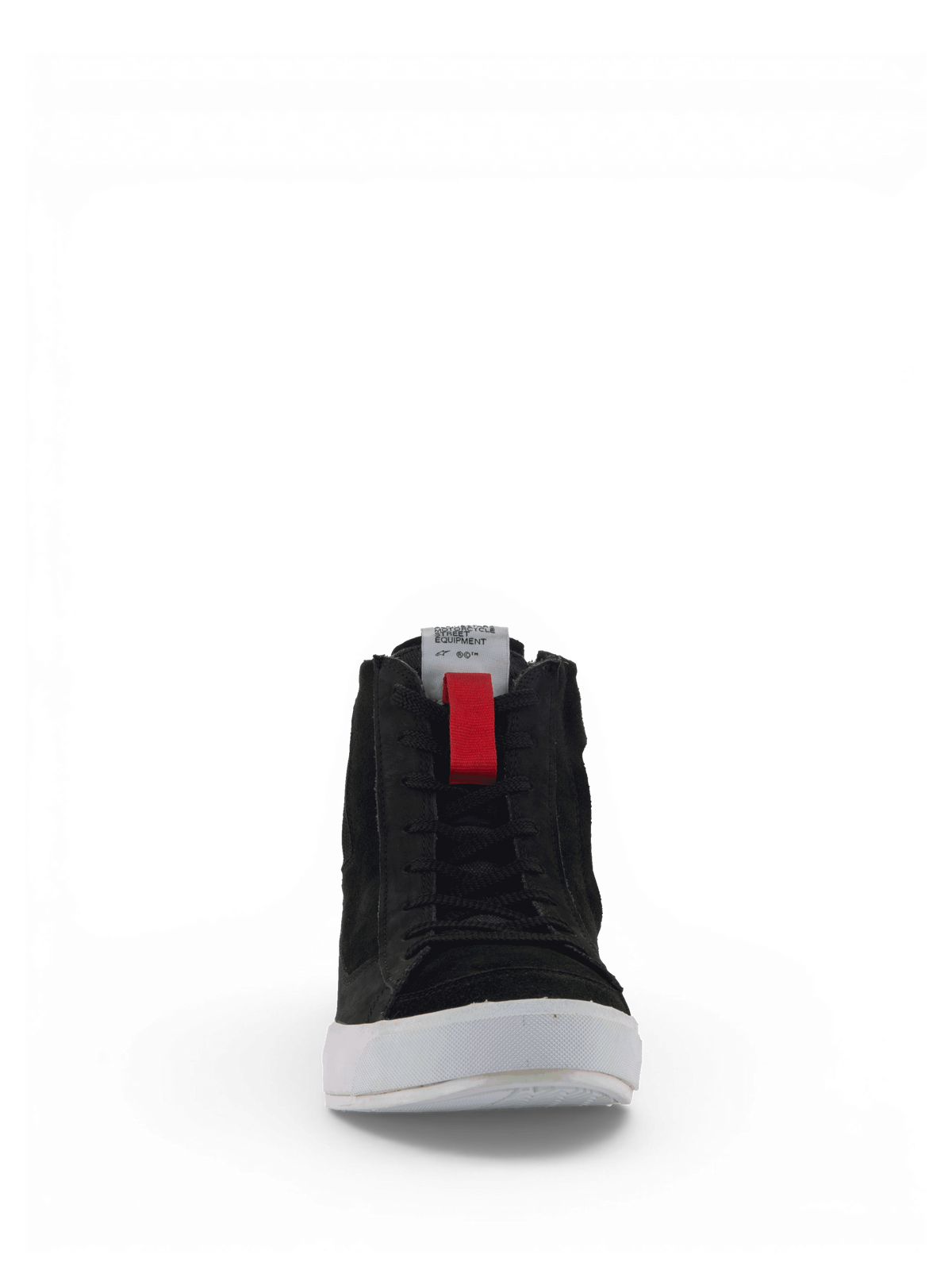 Alpinestars scarpe Stated, scarpe da moto urban da uomo, nere con suola vulcanizzata bianca e linguetta rossa
