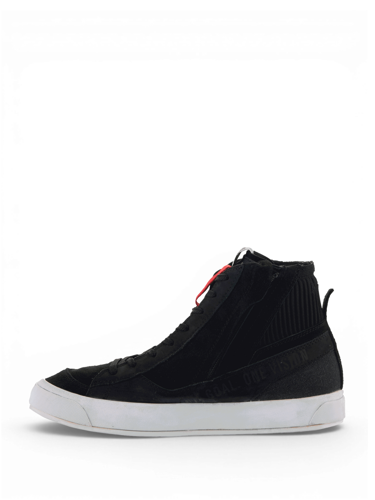 Alpinestars Scarpe Stated, scarpe da moto urban da uomo, nero e bianco, sneaker retro in pelle scamosciata e tela con suola vulcanizzata e protezione caviglia certificata CE