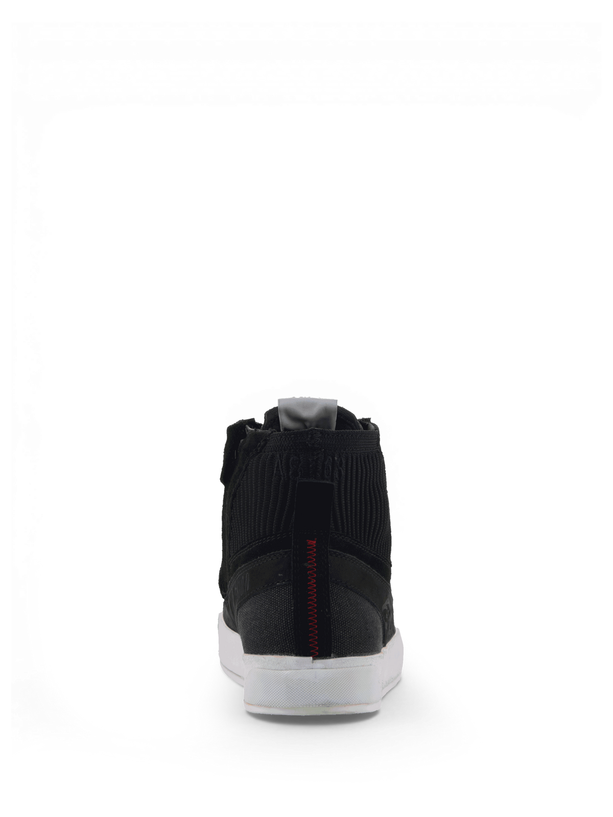 Alpinestars Scarpe Stated, scarpe da moto urban da uomo, vista posteriore, nero e bianco, in nubuck e tela con suola vulcanizzata