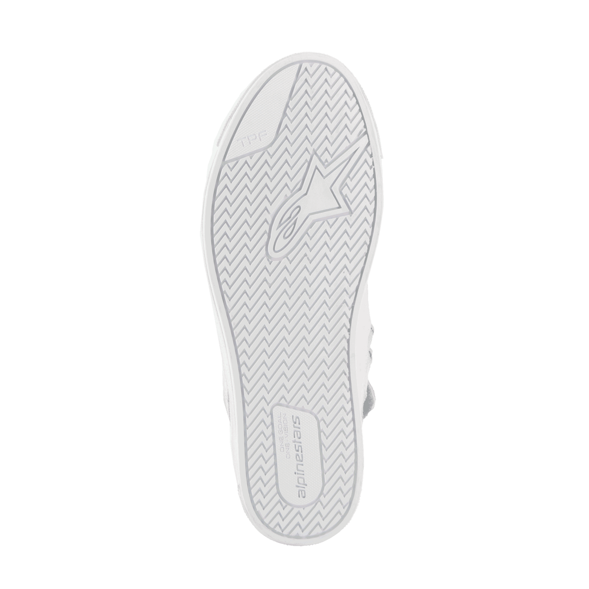 Alpinestars Scarpe Stated, scarpe da moto urban, bianco e grigio, suola in gomma vulcanizzata con motivo a spina di pesce per aderenza e telaio di protezione trasversale TPF
