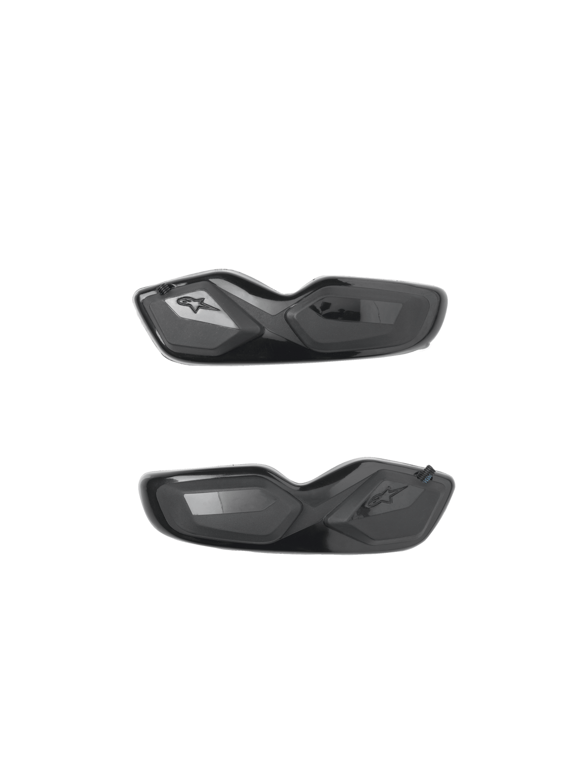 Alpinestars SMX-6 Toe Sliders, ricambi per stivali da moto, nero, finitura lucida e opaca, design aerodinamico con logo a stella in rilievo, coppia per uso racing e sportivo