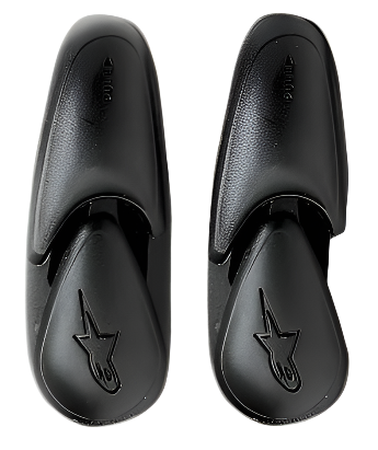 Alpinestars Super SMX 3 Slider, coppia di saponette di ricambio per la punta dello stivale da moto, nero, finitura opaca con logo a stella Alpinestars in rilievo, ricambio per calzature SMX-3