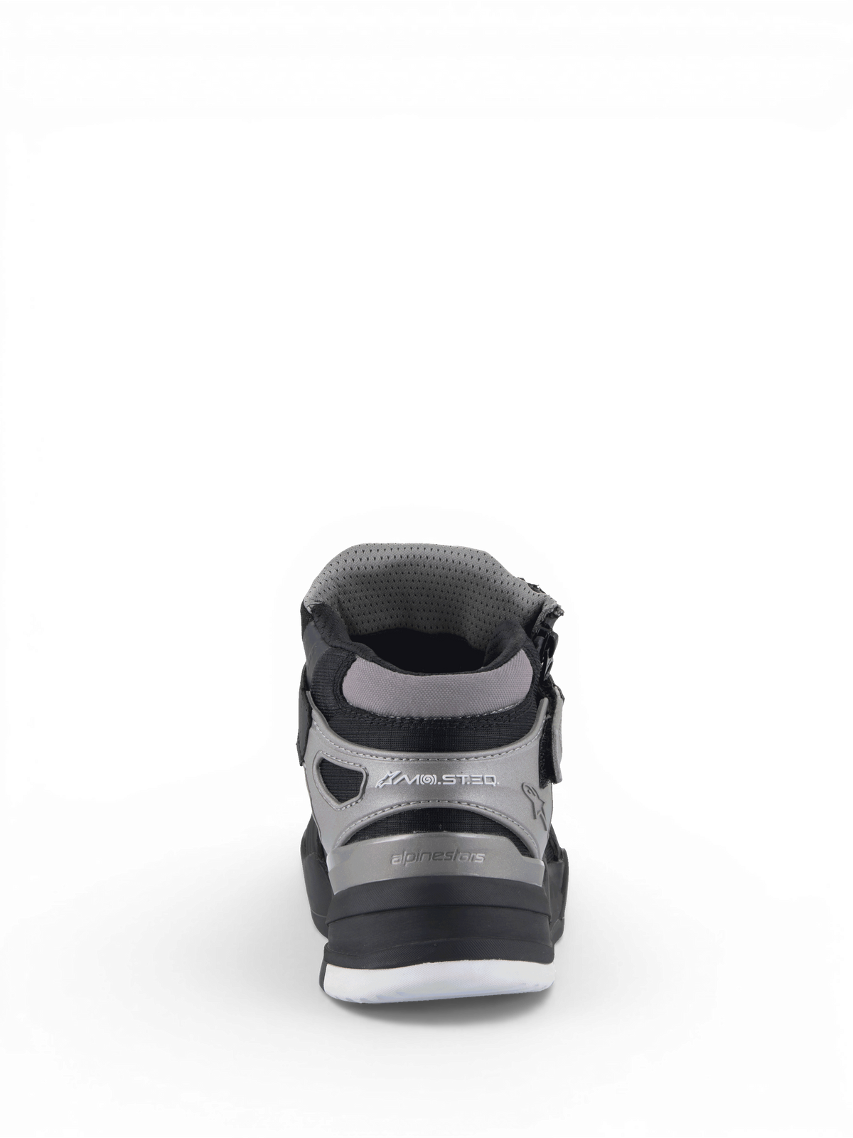 Alpinestars scarpe Speedflight Street, scarpe da moto urban da uomo, nero e grigio canna di fucile, vista posteriore con protezione del tallone e dischi per la caviglia integrati