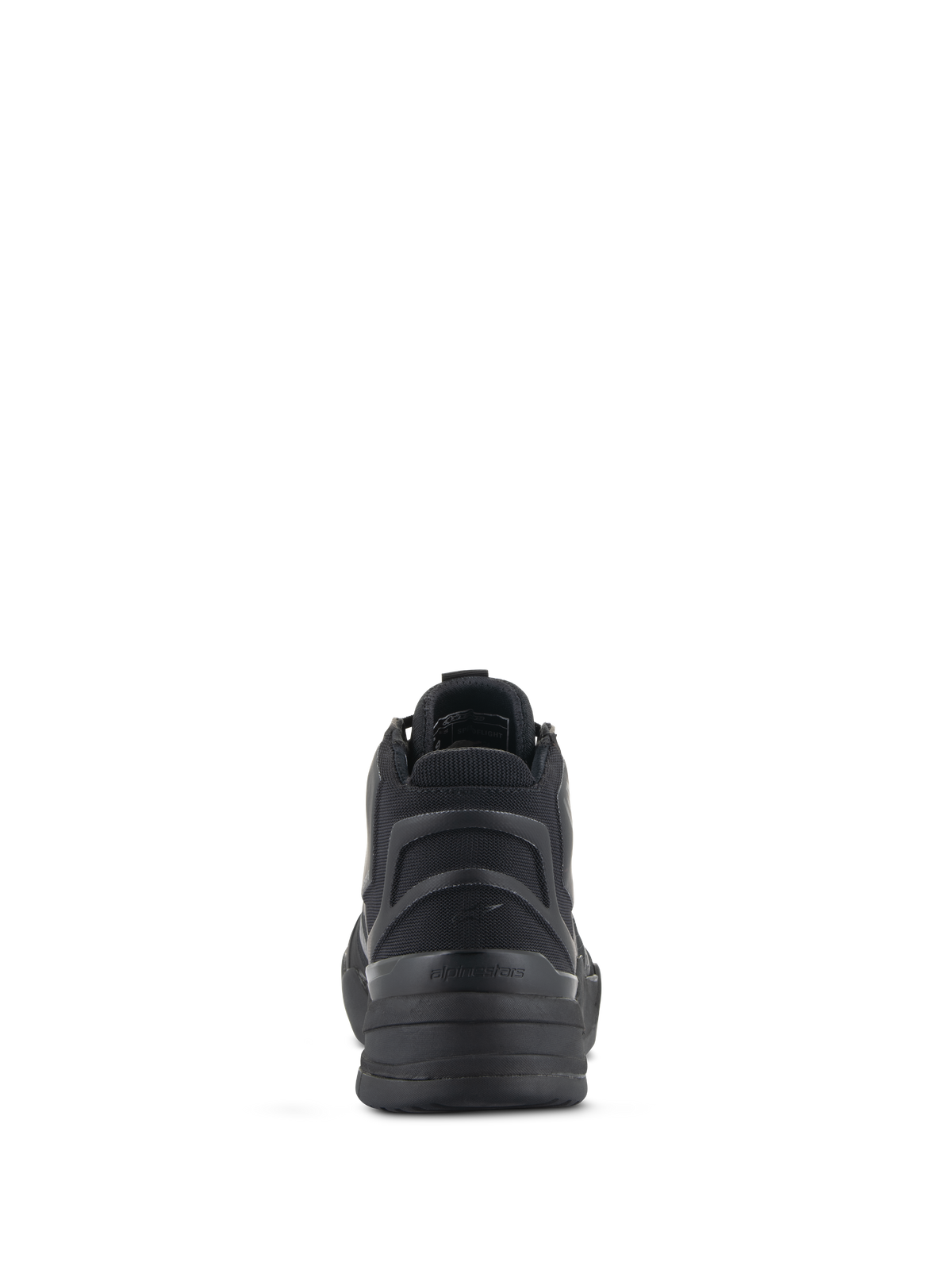 Alpinestars Speedflight Riding Shoes, nero, vista posteriore con contrafforte del tallone asimmetrico in TPU e tallone semirigido sagomato, calzature in stile urban sport per il motociclismo