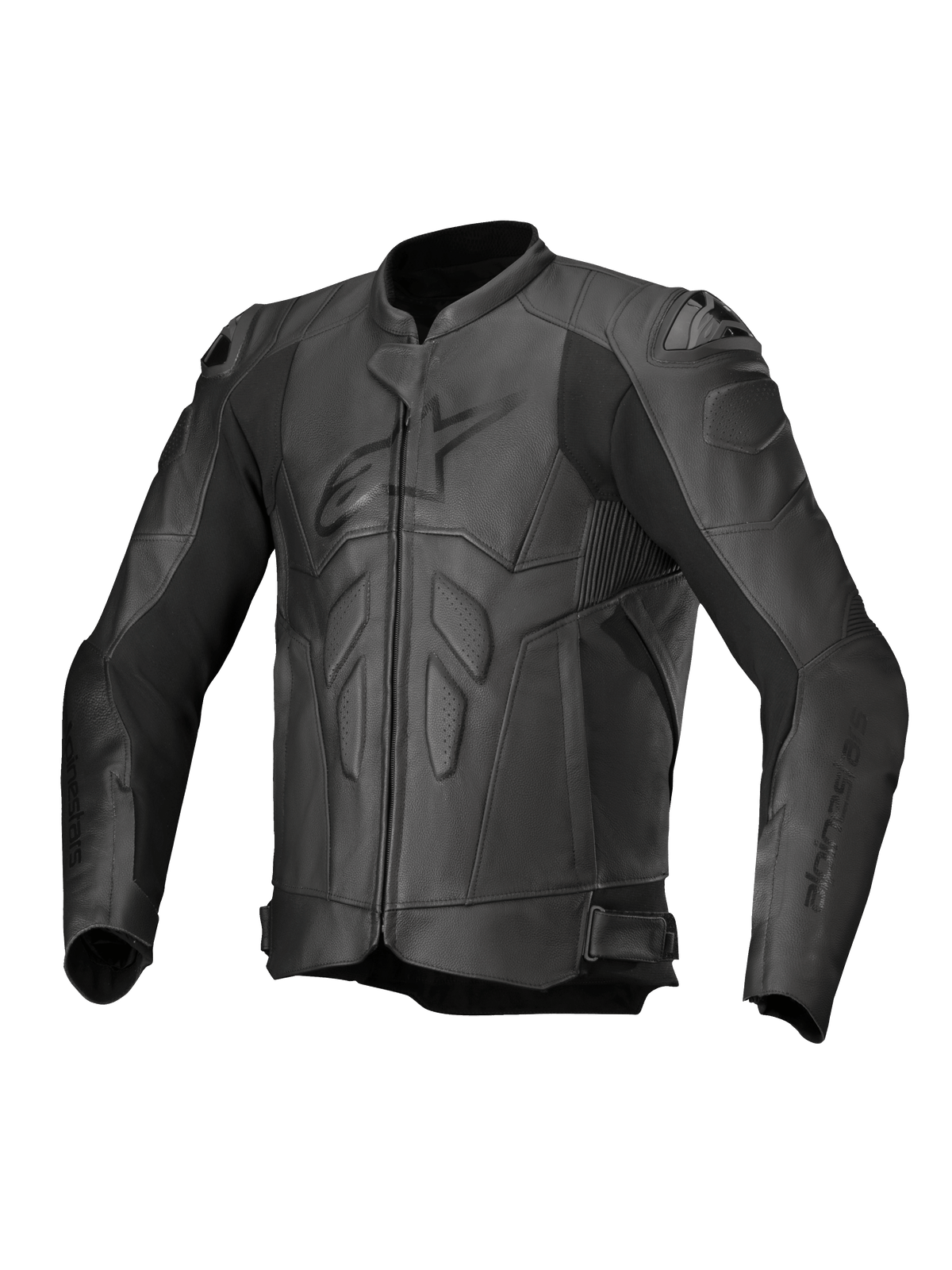 Alpinestars Giacca in Pelle Dusk, giacca da moto racing nera in pelle, slider DFS e protezioni Nucleon PLASMA, certificata CE