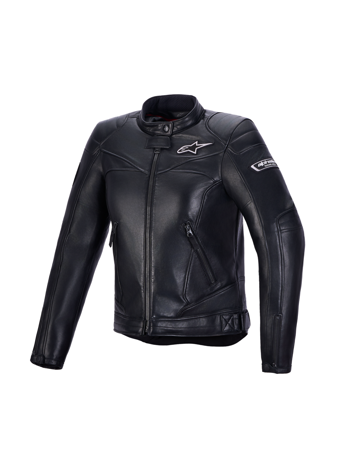 Alpinestars Revea Donna Giacca di pelle, giacca da moto in pelle nera da donna, certificata CE classe AA con pregiata pelle bovina