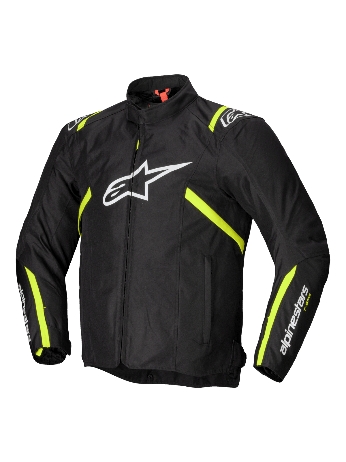 Alpinestars Giacca T-SPS V2 Impermeabile, giacca da moto sportiva in tessuto da uomo, nera con inserti bianchi e giallo fluo, certificata CE