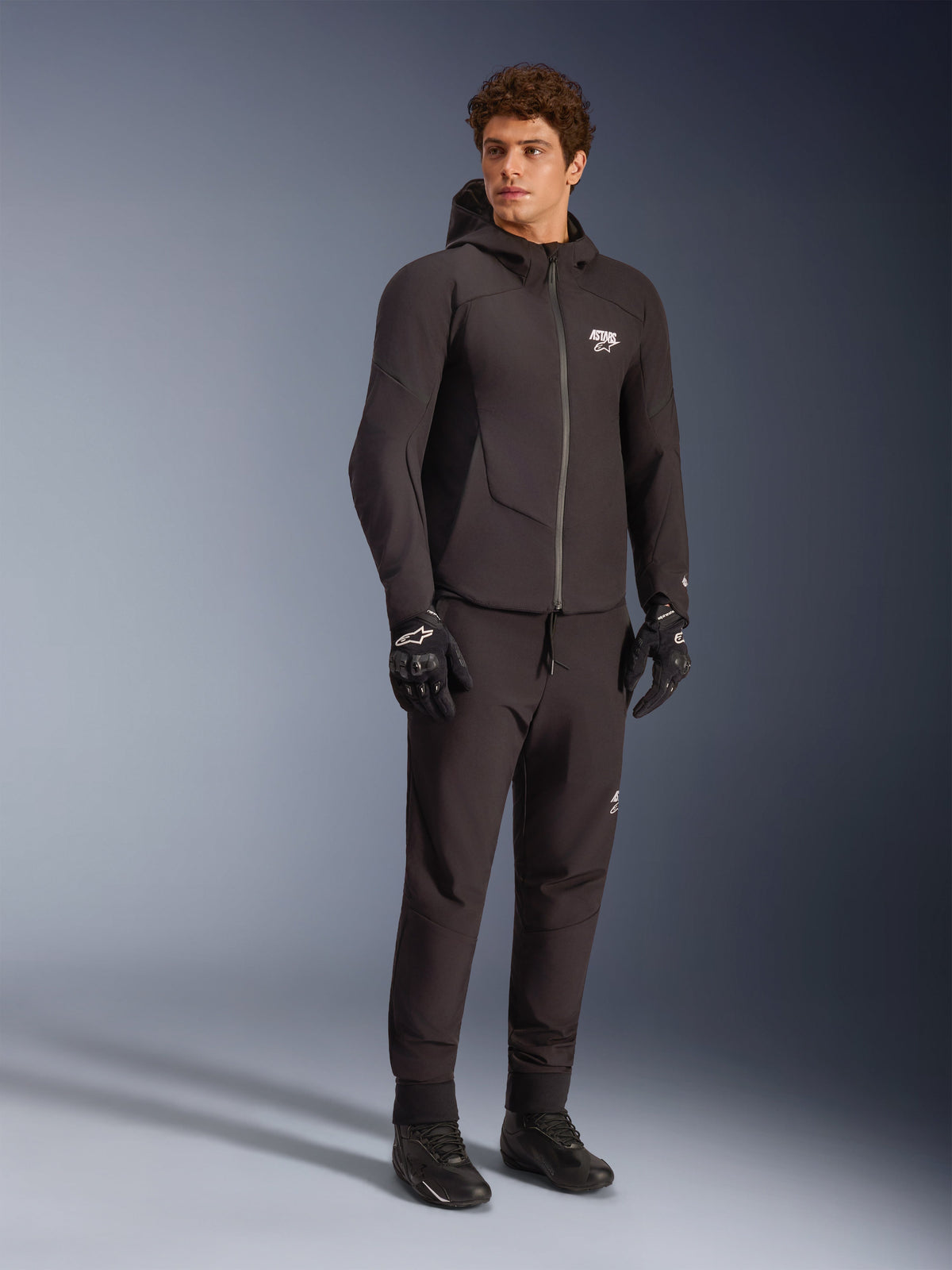 Alpinestars Giacca Aeroshell Impermeabile, giacca softshell in tessuto con cappuccio da uomo, nera, per guida sport-naked.