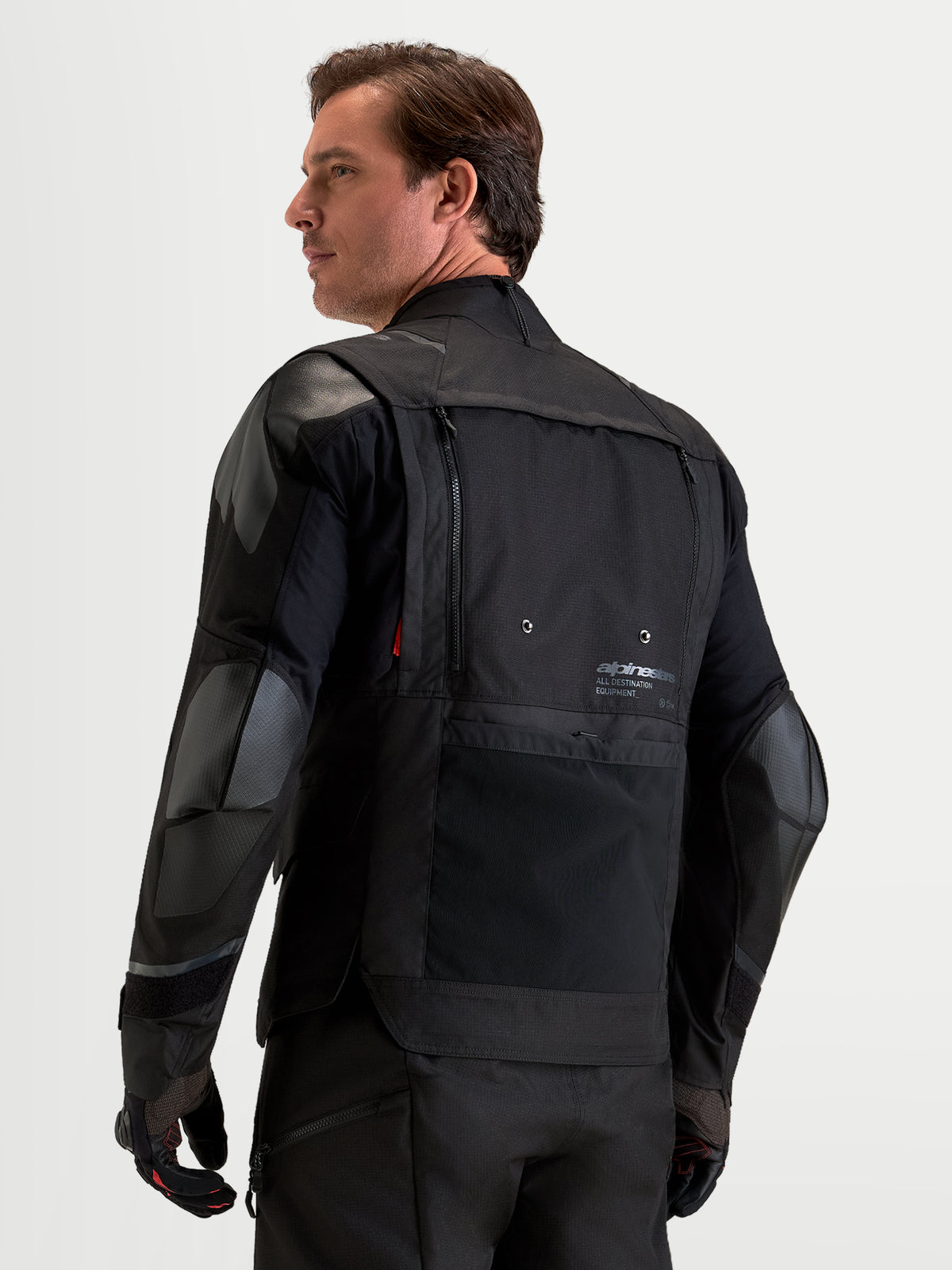 Alpinestars Harok V2 Drystar Giacca, giacca da moto all-terrain da uomo, vista posteriore che mostra i pannelli di ventilazione modulari e la struttura protettiva