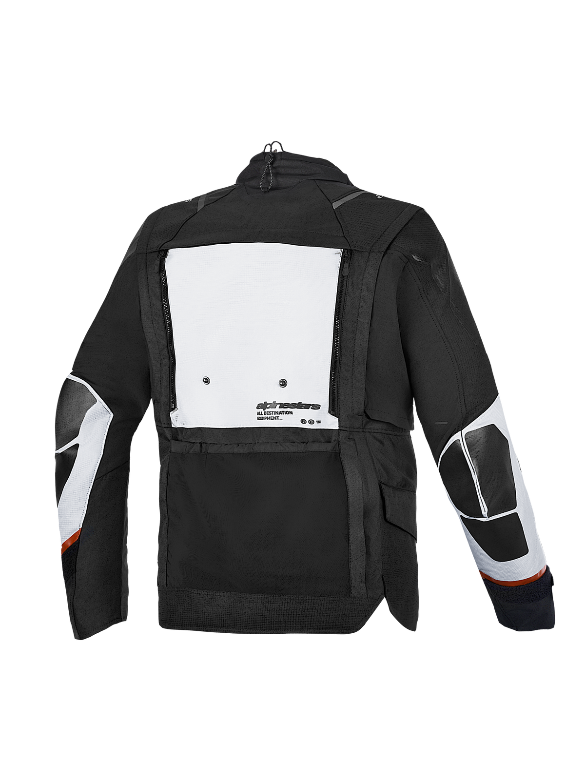 Alpinestars Harok V 2 Drystar Giacca, giacca da moto all-terrain, vista posteriore con struttura in tessuto grigio scuro e grigio ghiaccio e ampio scomparto posteriore
