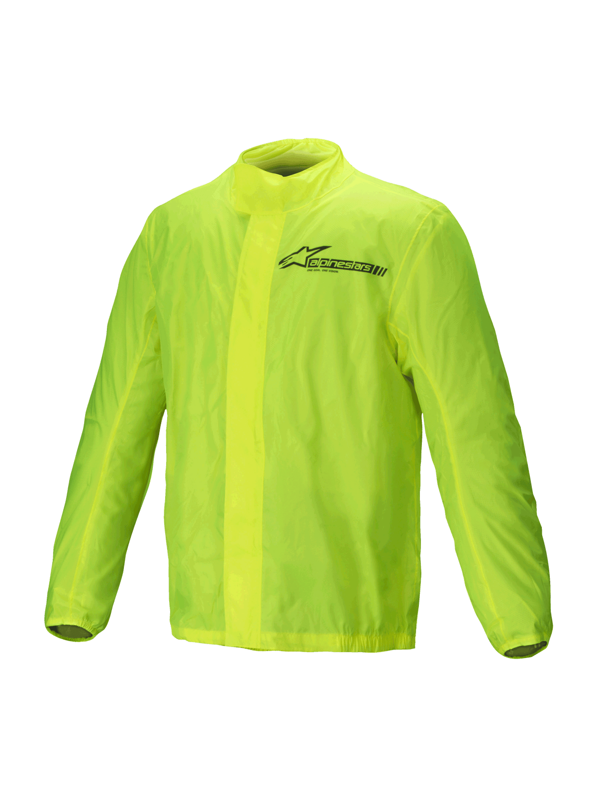 Alpinestars Giacca Hurricane Rain V2, giacca antipioggia moto da uomo, giallo fluo, design leggero e ripiegabile con dettagli del marchio Alpinestars riflettenti