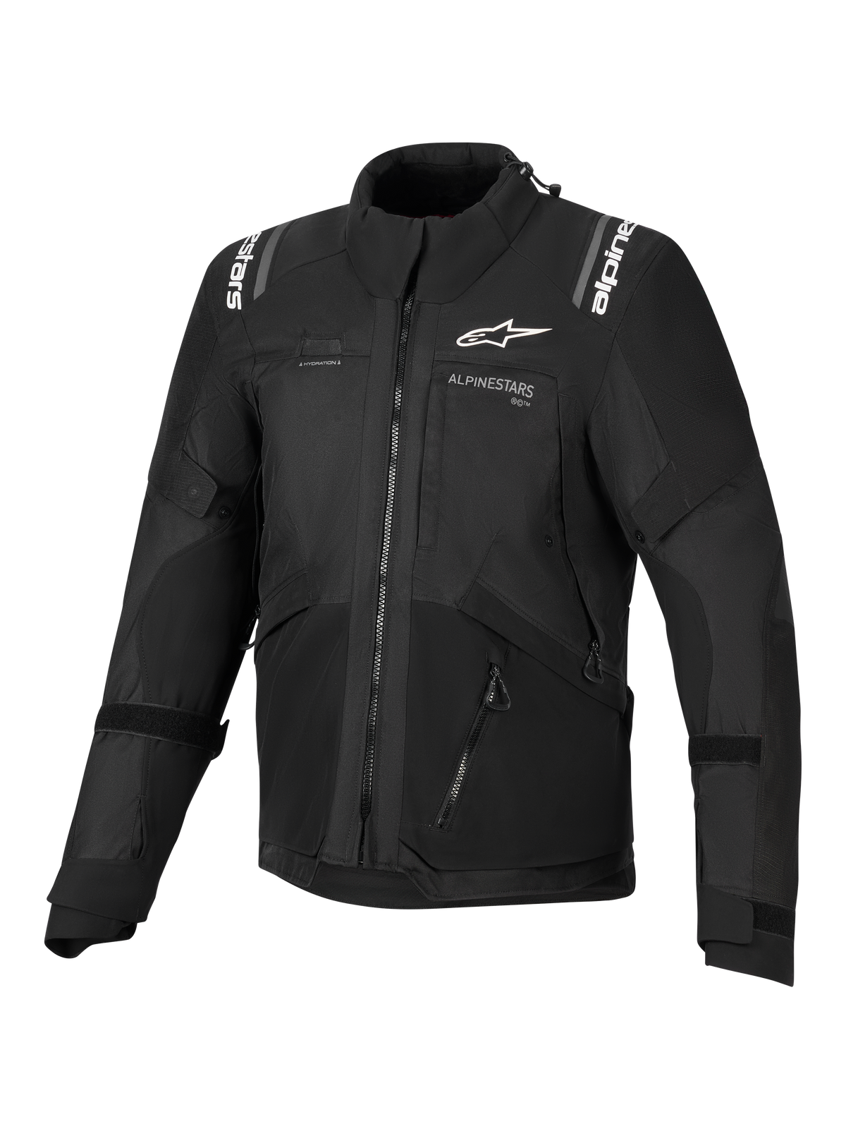 Alpinestars Giacca Andes V4 Drystar®, giacca da moto adventure touring da uomo, nera, impermeabile, con dettagli riflettenti e protezioni