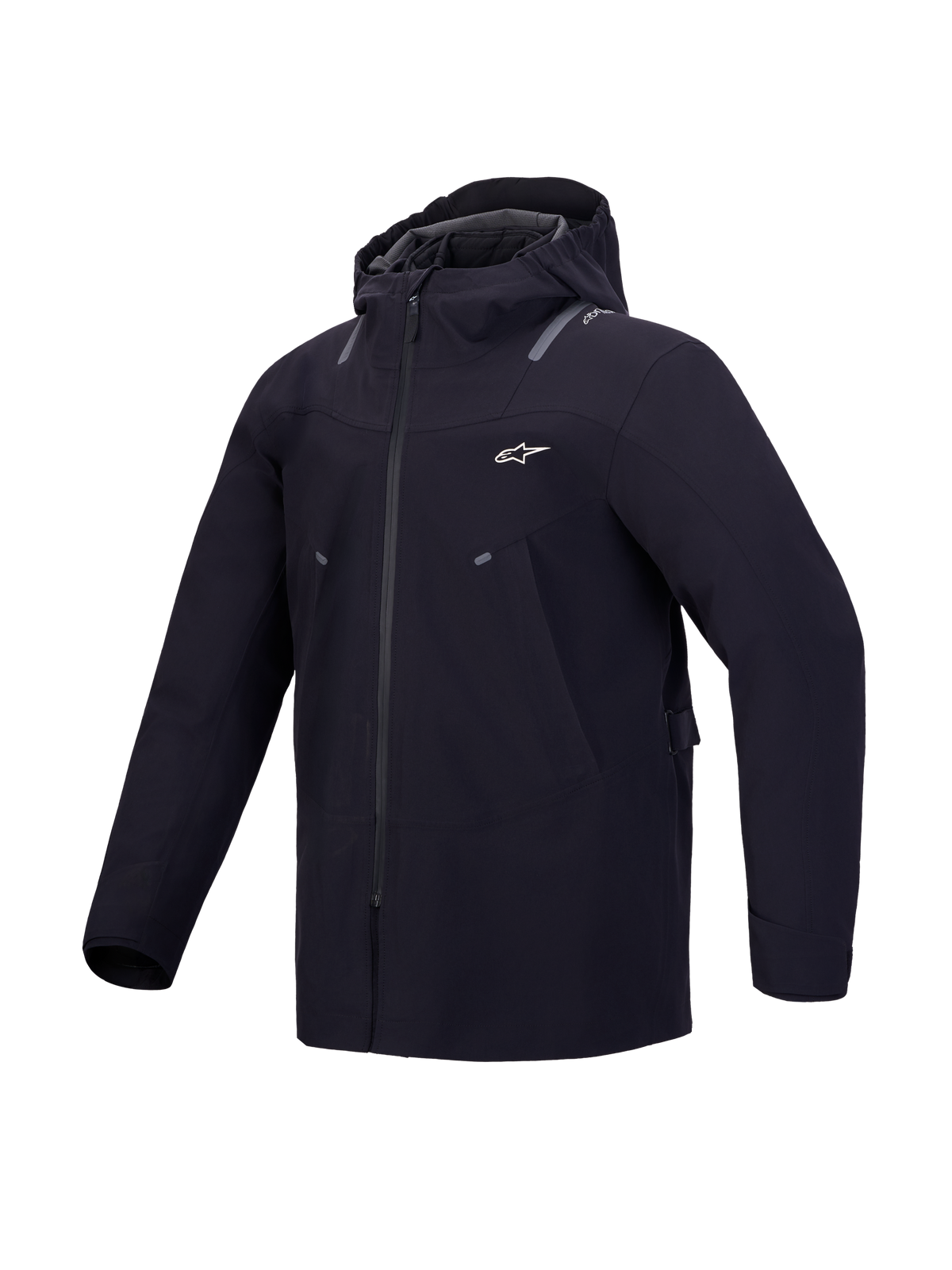 Alpinestars C 7 Drystar Xf Giacca, giacca da moto urban touring nera, impermeabile e traspirante con cappuccio integrato e protezioni