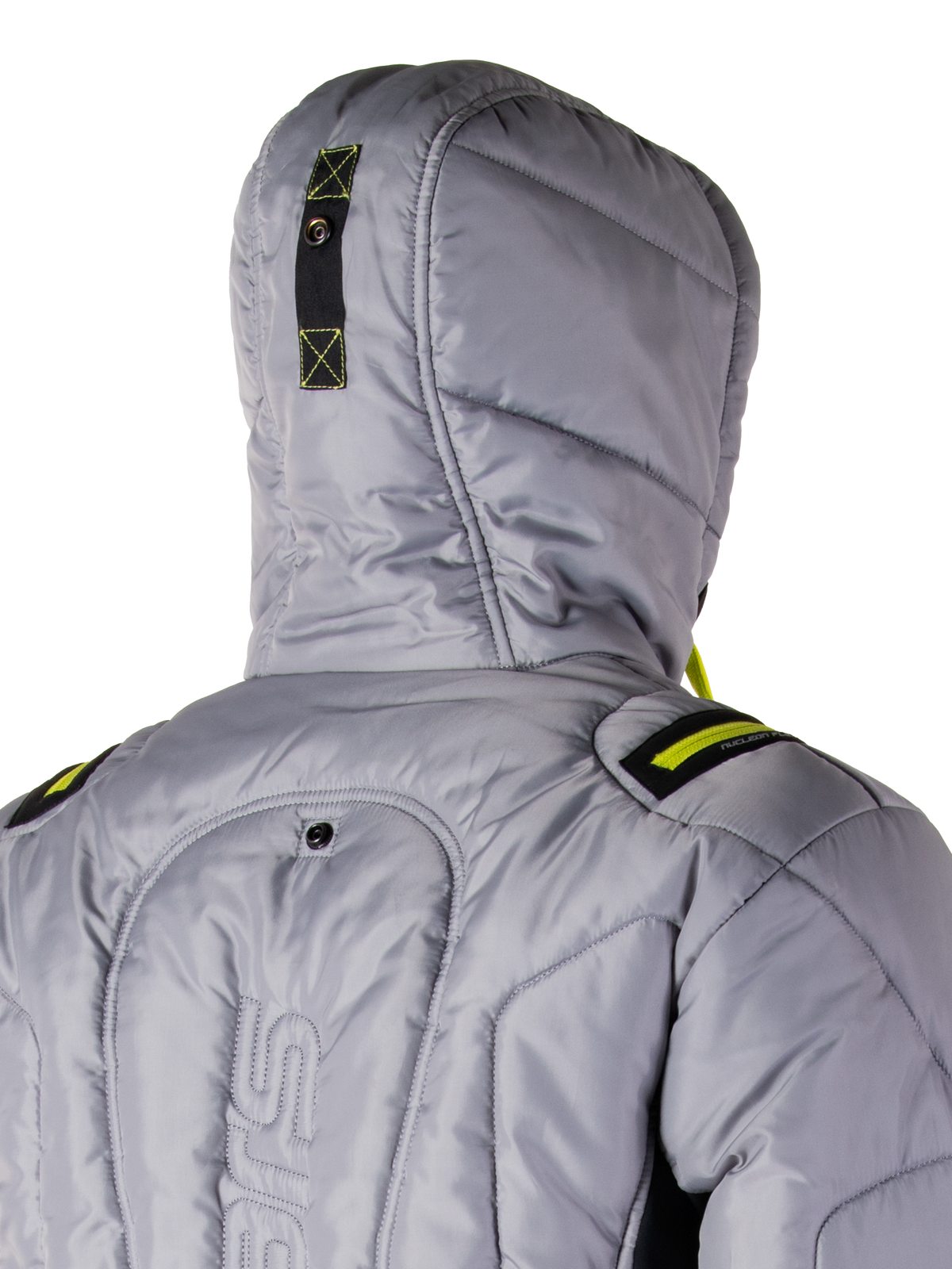Giacca impermeabile Alpinestars Mohobbs, giacca da moto, grigio lunar e lime punch, design bomber trapuntato con isolamento imbottito, abbigliamento protettivo da moto ispirato allo streetwear compatibile con Tech-Air
