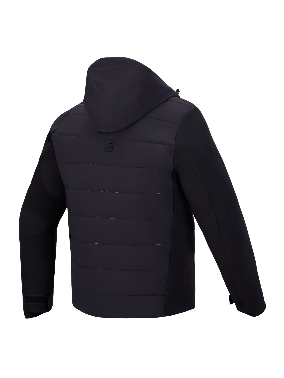 Alpinestars Therma Tech WP Giacca, giacca da moto urban commuter da uomo, vista posteriore, nera, con cappuccio integrato e struttura imbottita