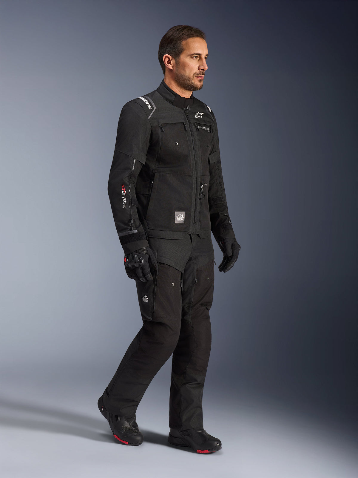 Alpinestars Giacca Cusco Drystar®, giacca da moto adventure touring da uomo, nera, impermeabile e Tech-Air® Ready.