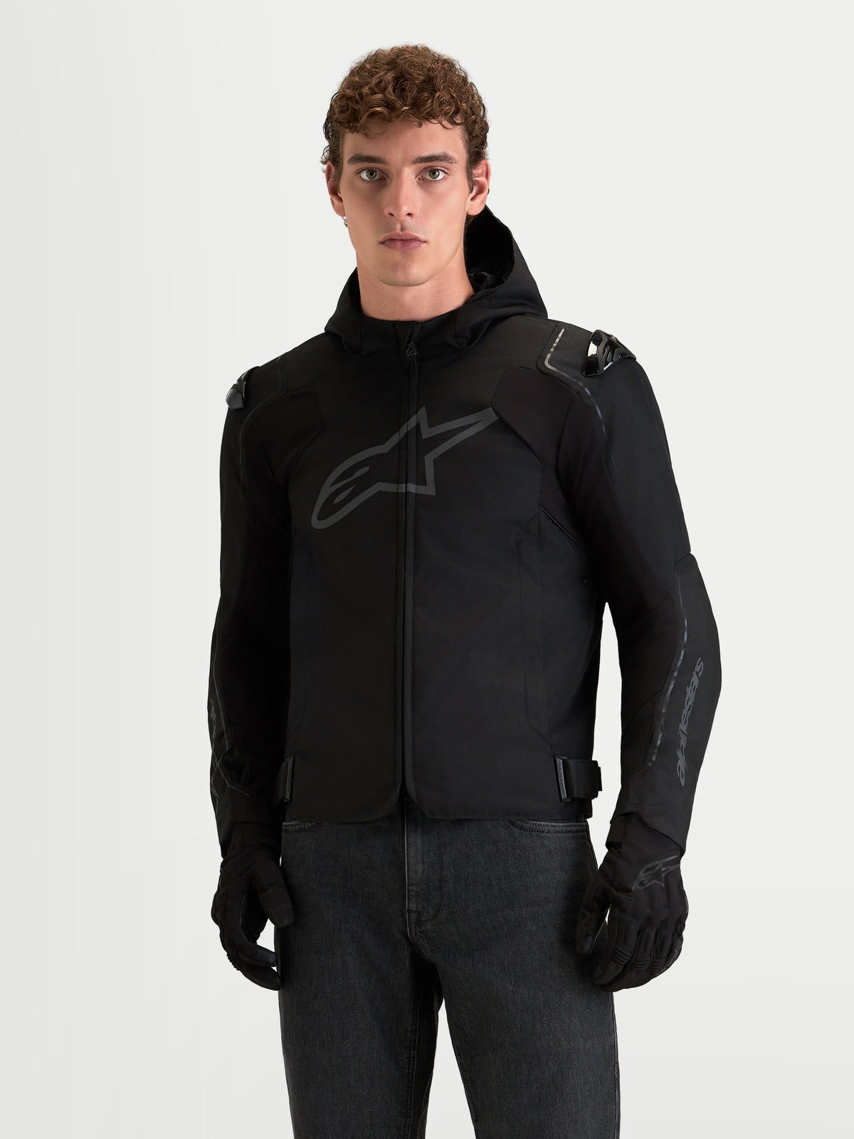 Alpinestars Zaca V 2 Waterproof Giacca, giacca da moto sportiva da uomo con cappuccio e protezioni integrate sulle spalle, nero, impermeabile
