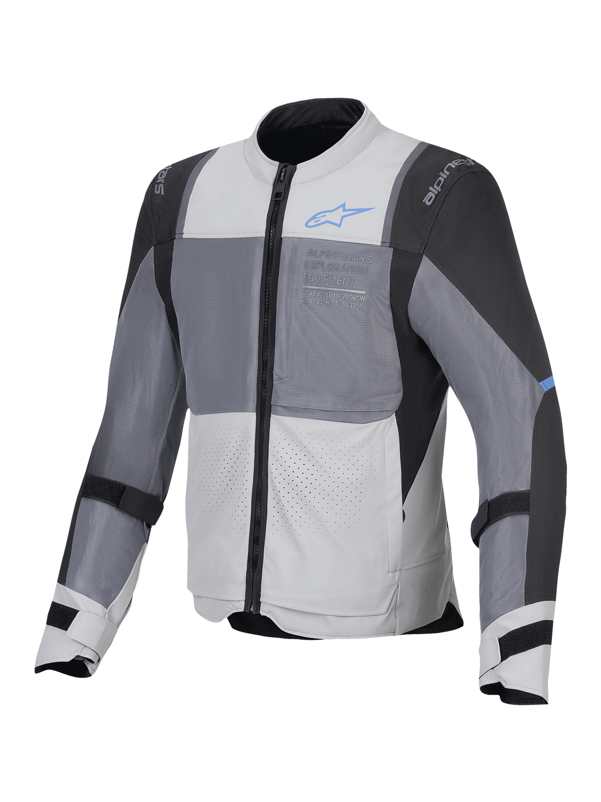Alpinestars Giacca ST-2 Air, giacca da moto touring estiva da uomo, grigio ghiaccio, grigio scuro e nero, con ampi pannelli in mesh ventilati e protezioni certificate