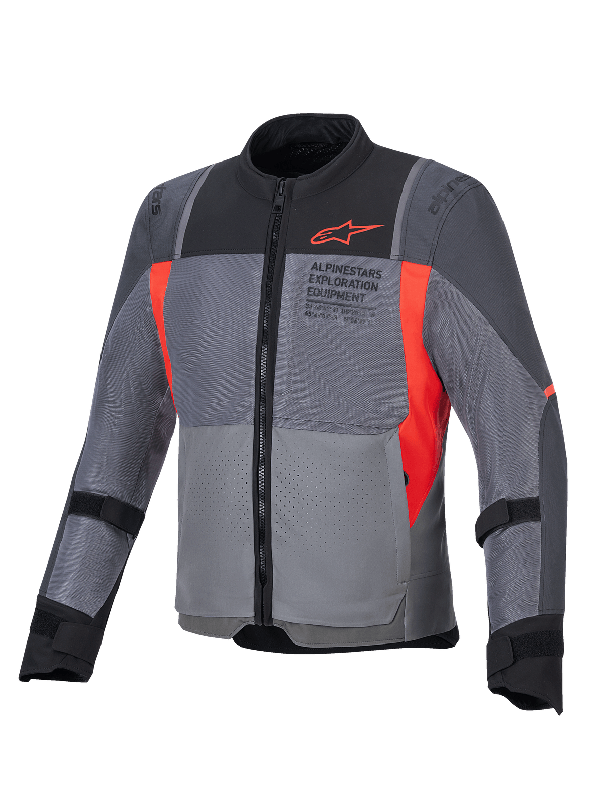 Alpinestars Giacca ST-2 Air, giacca da moto touring da uomo, grigia e rossa, in tessuto tecnico ventilato con protezioni CE