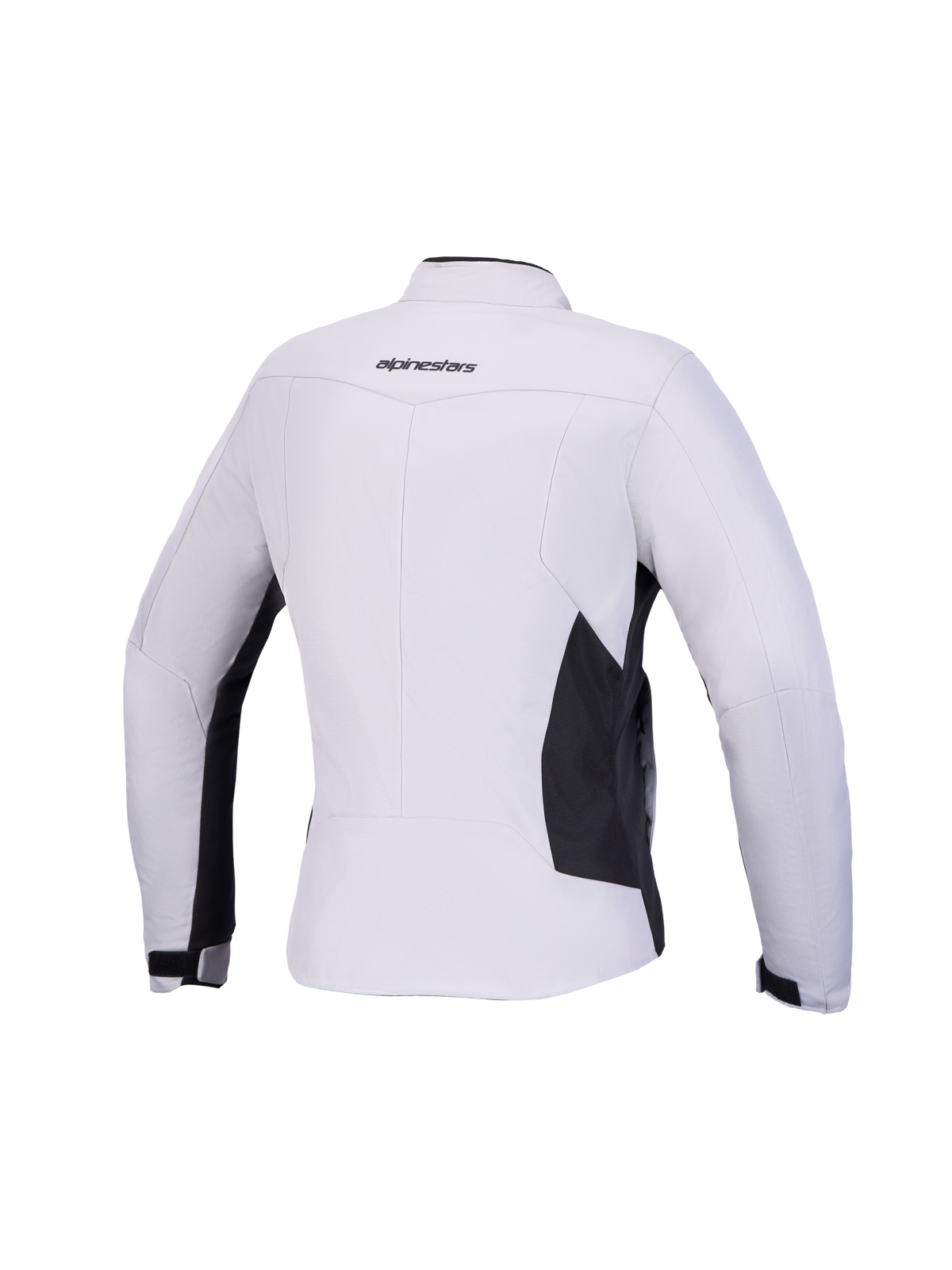 Alpinestars Stella C-1 Waterproof Giacca, giacca da moto urbana da donna, grigio ghiaccio e nera, vista posteriore con motivo 3D sulla schiena e logo Alpinestars