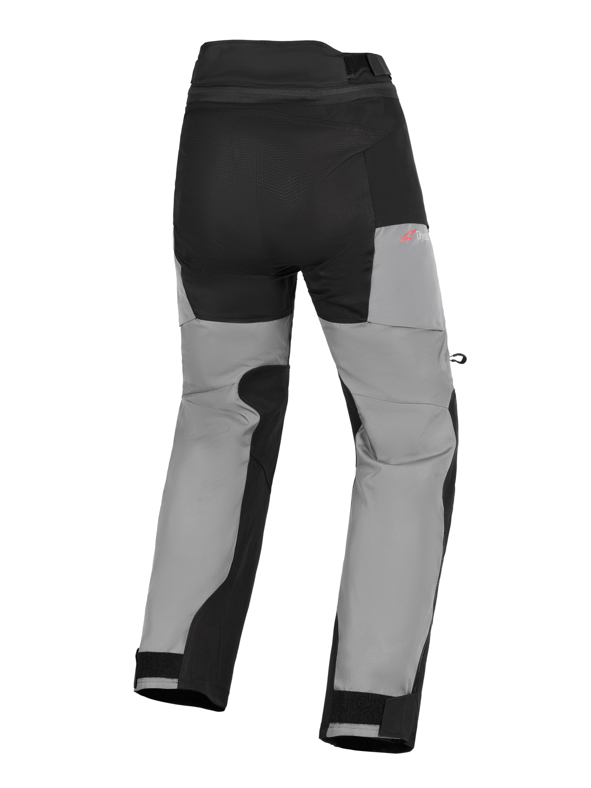 Alpinestars Andes V4 Drystar® Pants, pantaloni da moto adventure, nero e grigio scuro, vista posteriore con pannelli rinforzati sulla seduta, logo Drystar rosso sul fianco e chiusure regolabili in velcro alle caviglie.