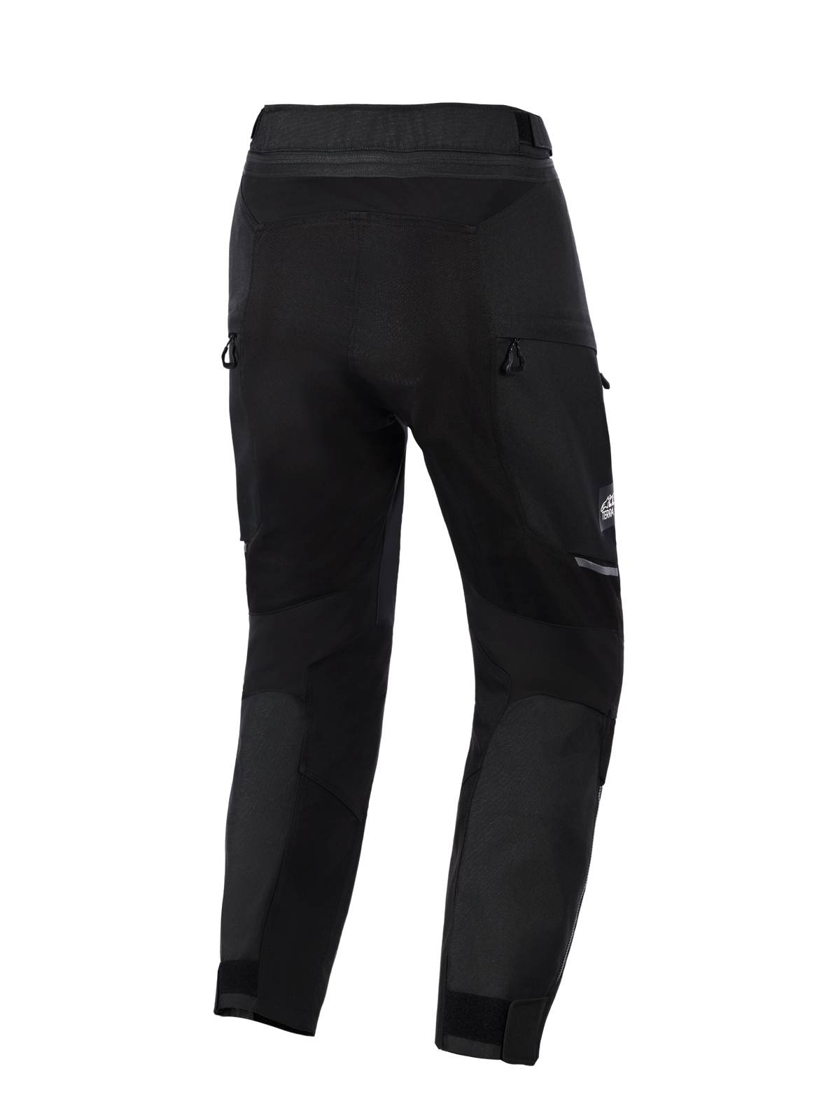 Alpinestars Pantaloni Cusco Drystar®, pantaloni da moto adventure, nero, vista posteriore con ventilazione a cerniera e pannelli elasticizzati, robusta costruzione in tessuto con dettagli riflettenti