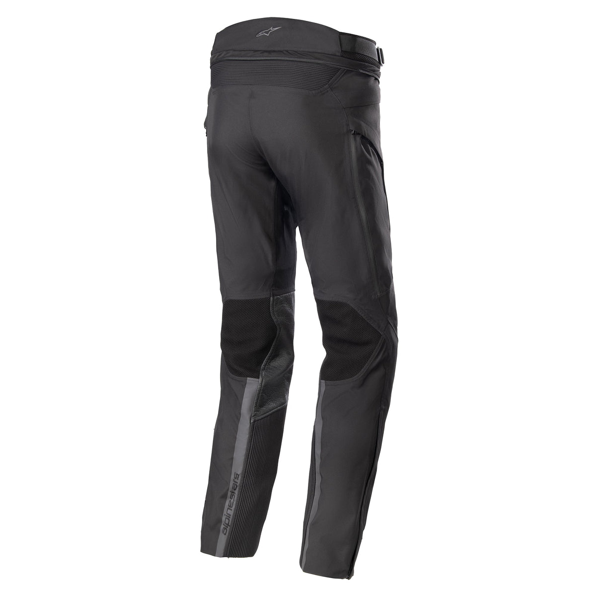 Alpinestars Pantaloni AMT-10 Drystar® XF, pantaloni da moto adventure touring da uomo, neri, impermeabili con zone in mesh RIDEKNIT®, vista posteriore con dettagli rifrangenti, certificati CE