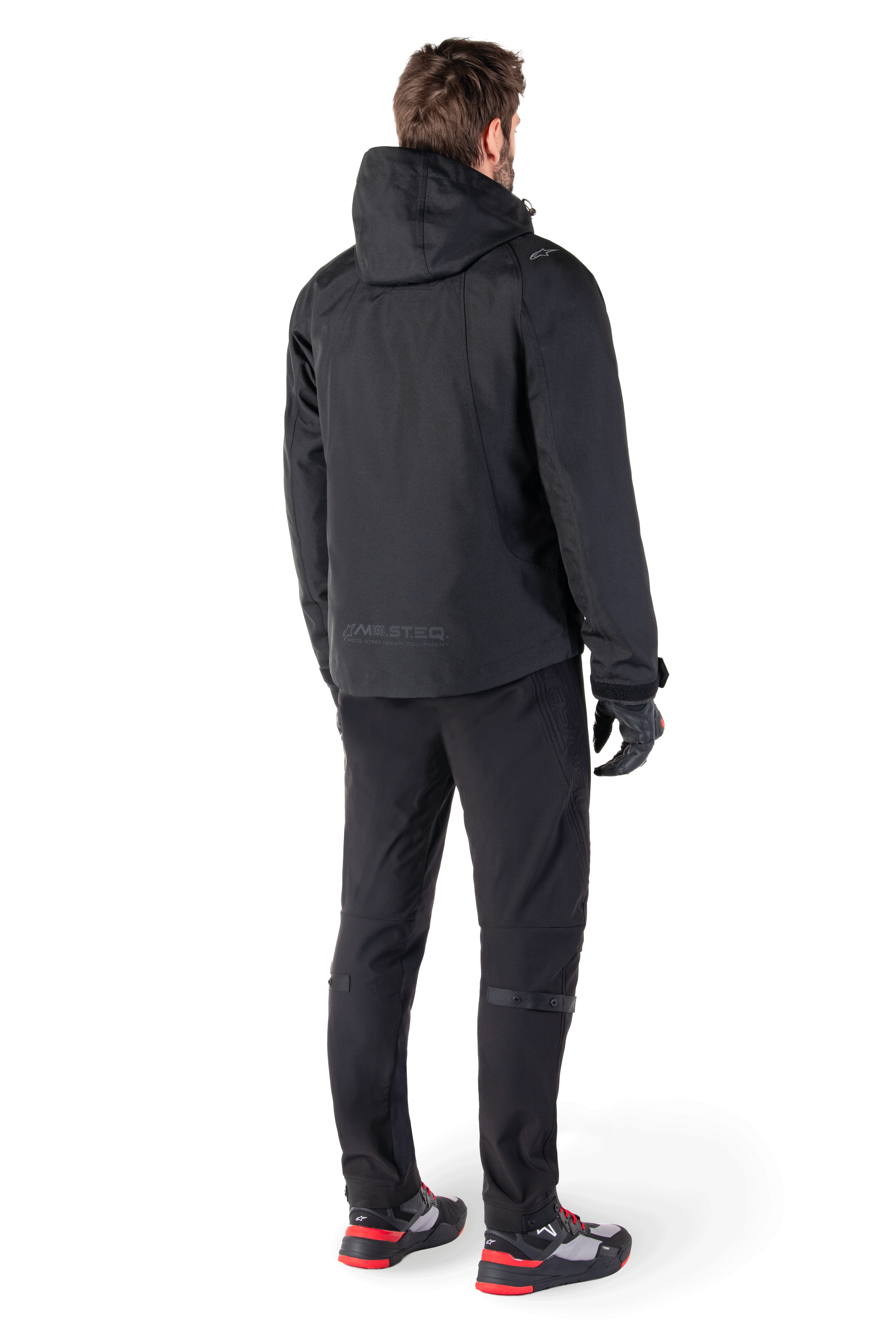 Alpinestars Parka Morush Impermeabile, giacca da moto urban da uomo, nero, Tech-Air 3 Ready, cappuccio antitempesta