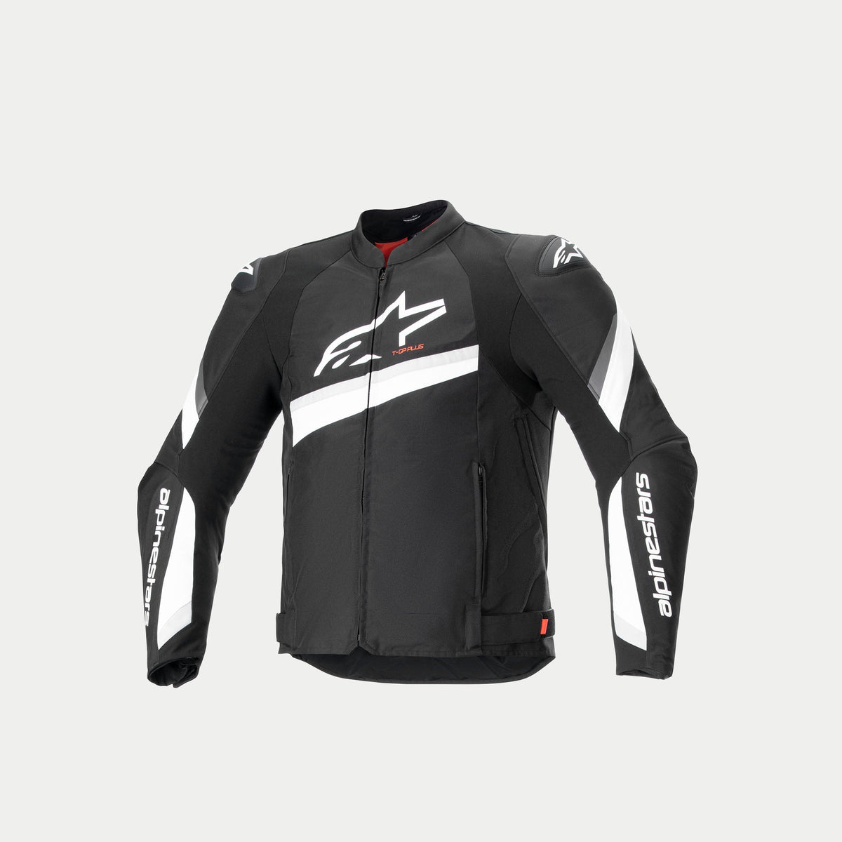 Alpinestars Giacca T-GP Plus R V4, giacca da moto sportiva in tessuto, nera e bianca, con protezioni certificate CE