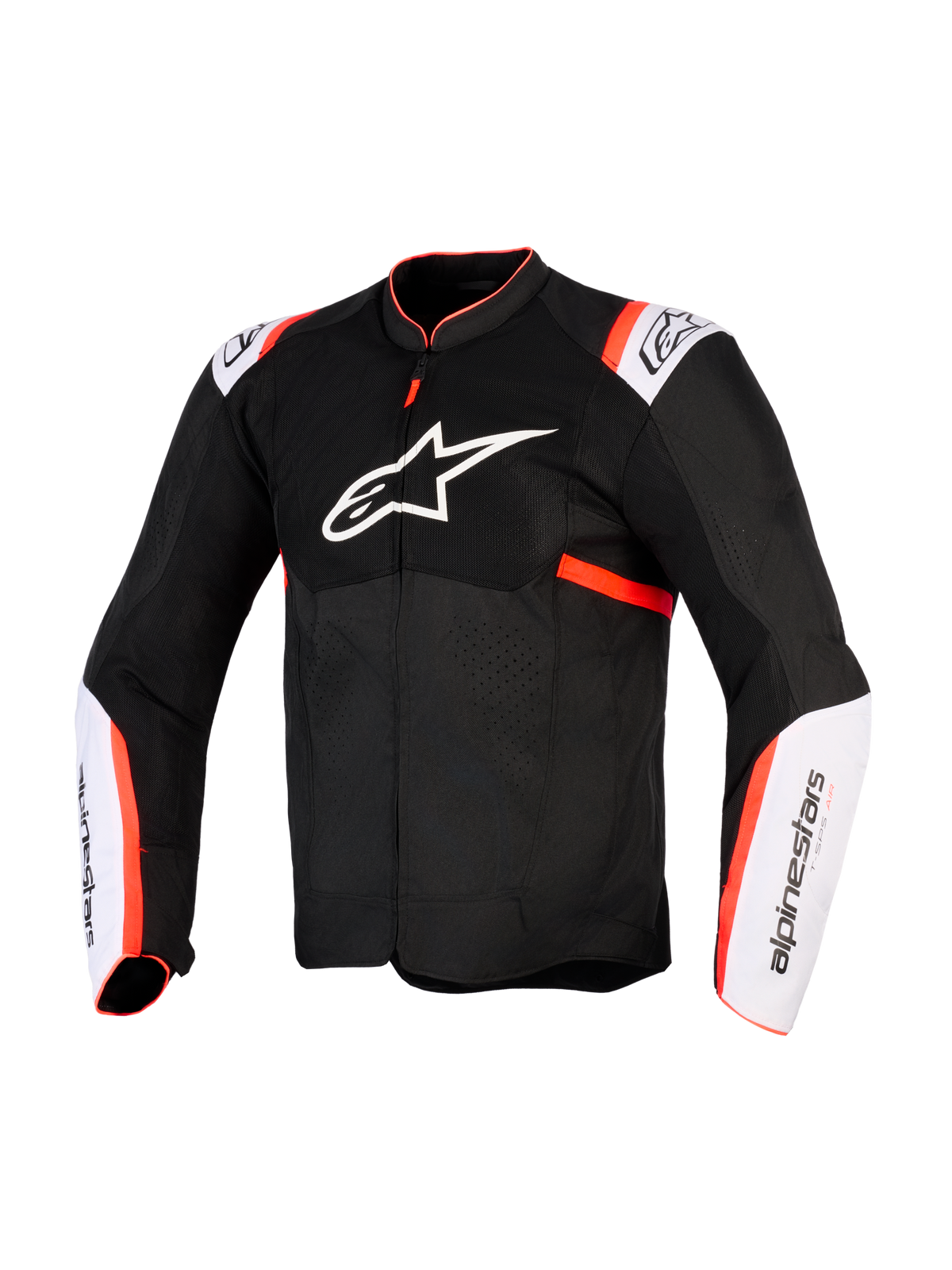 Alpinestars giacca T-SPS Air V2, giacca da moto sportiva ventilata da uomo, nera, bianca e rossa fluo, in tessuto e mesh