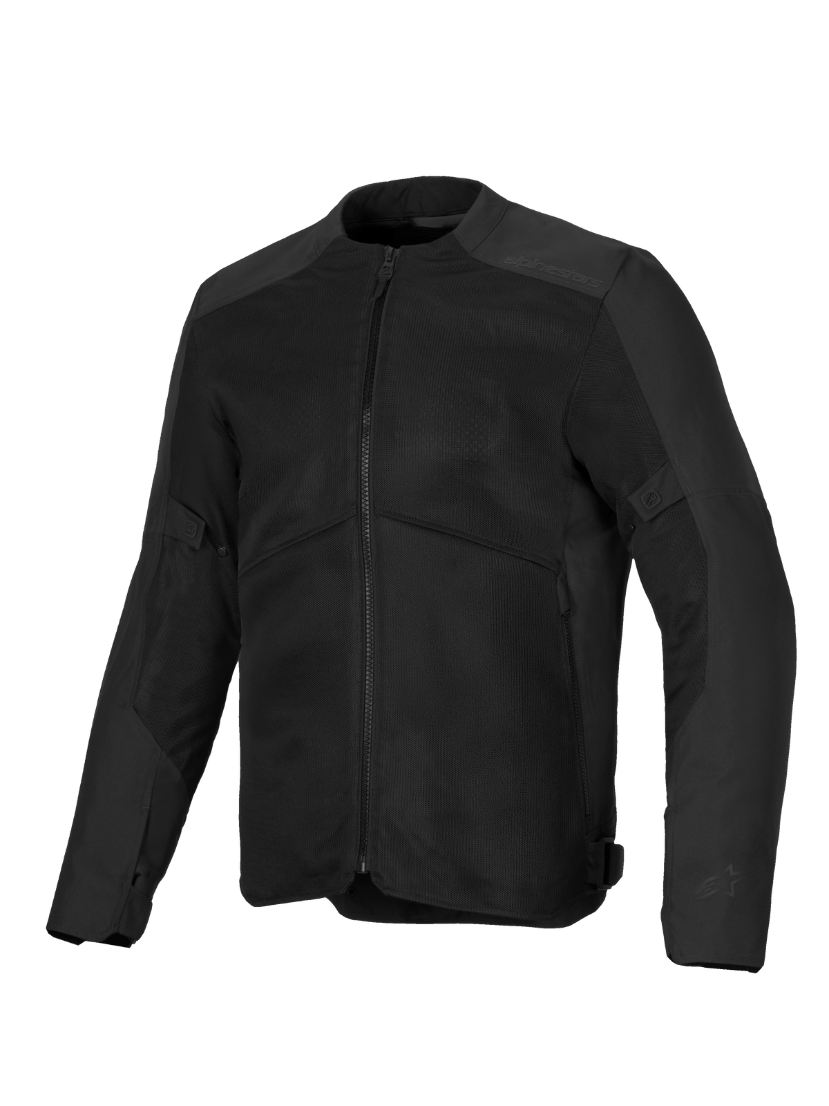 Alpinestars Giacca C-1 Air, giacca da moto nera, dotata di ampi pannelli di ventilazione in rete, telaio in tessuto poliestere 450D, discreti loghi in rilievo sulle spalle e design urbano contemporaneo per la guida con climi caldi.