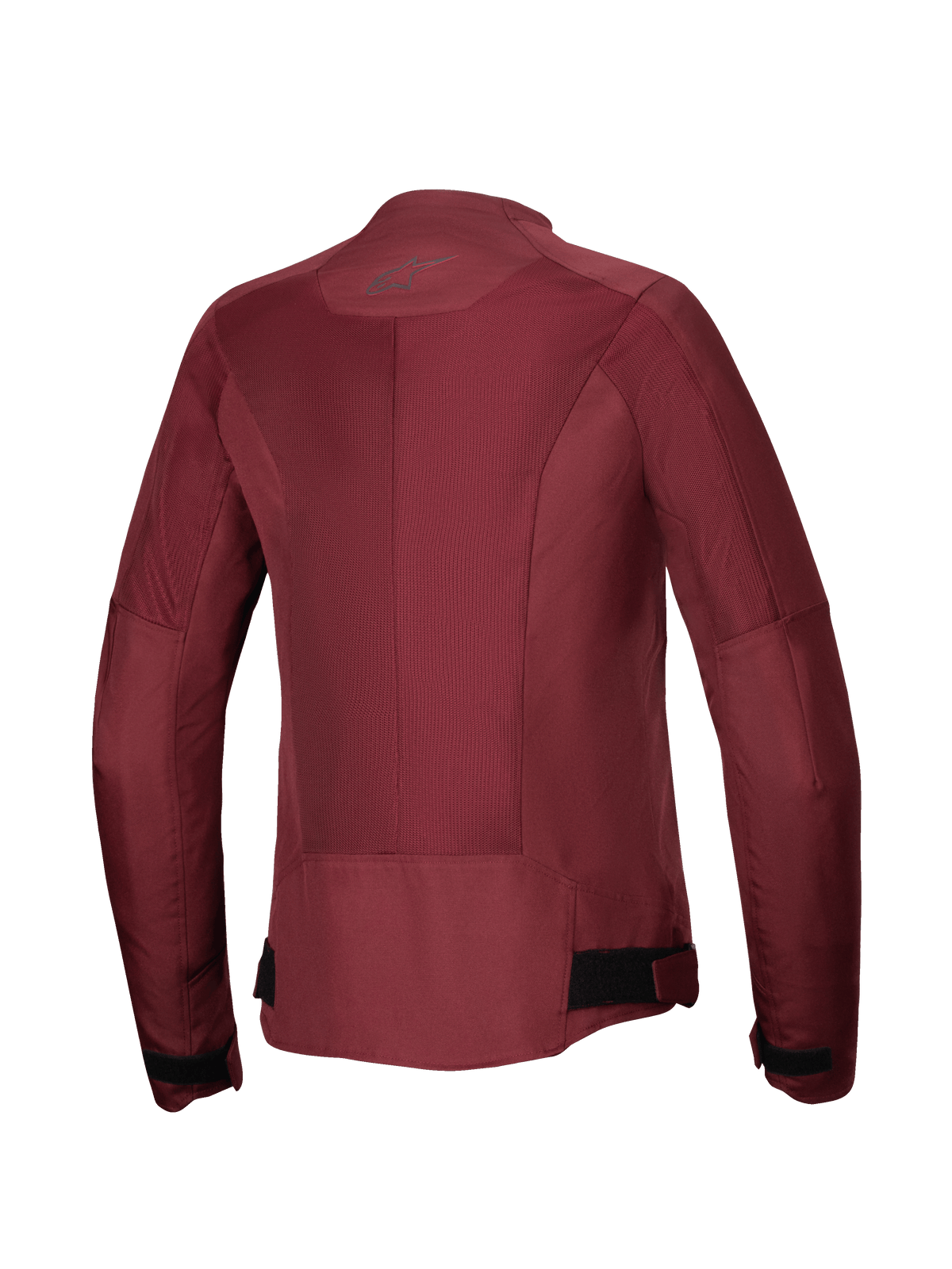 Alpinestars Stella C-1 Air Jacket, giacca da moto da donna, Burgundy, vista posteriore con ampi pannelli in rete tecnica per la ventilazione, logo riflettente sul collo e regolatori in vita, abbigliamento da moto urbano