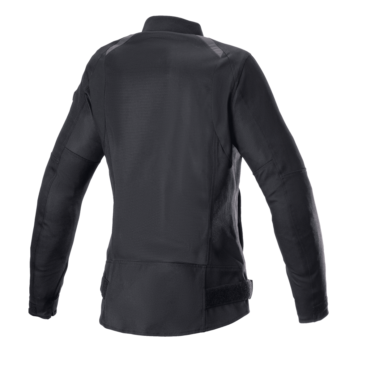 Giacca Air Eloise V2 Donna Alpinestars, nero, vista posteriore di giacca da moto stile bomber, ampi pannelli in rete per il raffreddamento, profilo posteriore allungato, resistente tessuto poli-fabric 600D e costruzione in rete