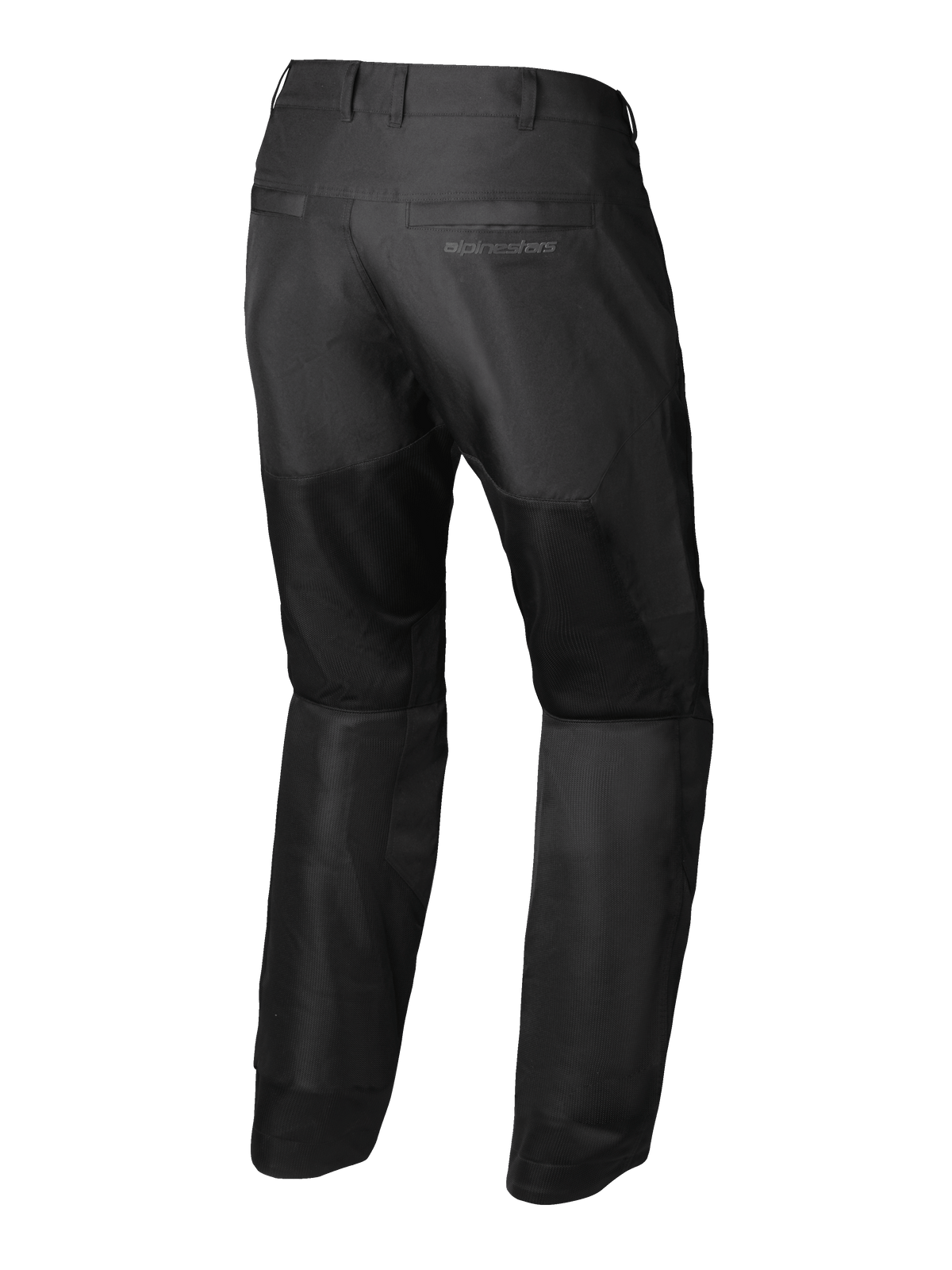 Alpinestars Pantaloni C-1 Air, pantaloni da moto urbani da uomo in nero, vista posteriore con pannelli di ventilazione in rete tecnica