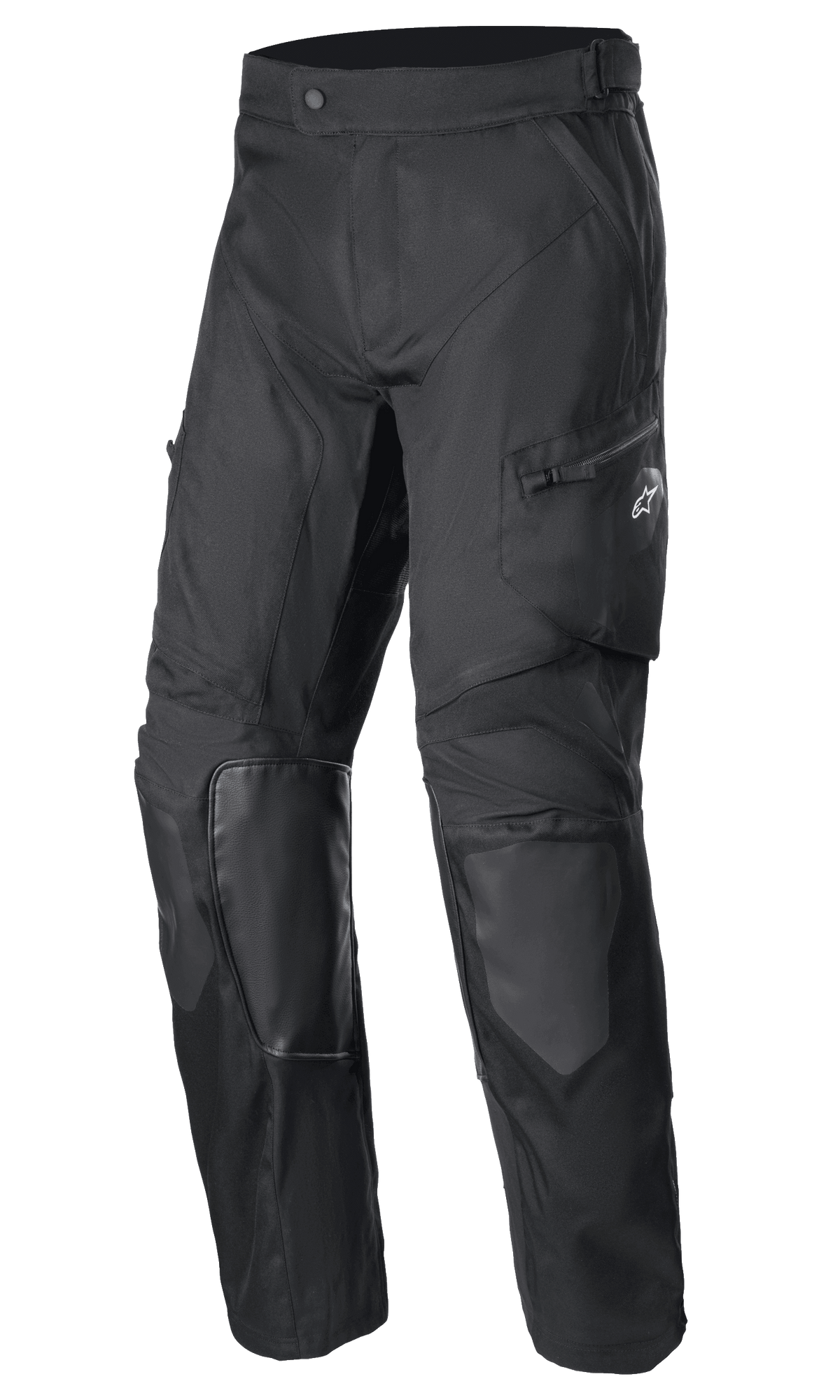 Alpinestars Venture XT Pants Over Boot, pantaloni da moto adventure neri, protezioni rinforzate su ginocchia e cosce, tessuto resistente e testurizzato, vita regolabile, tasche con zip, abbigliamento protettivo da moto