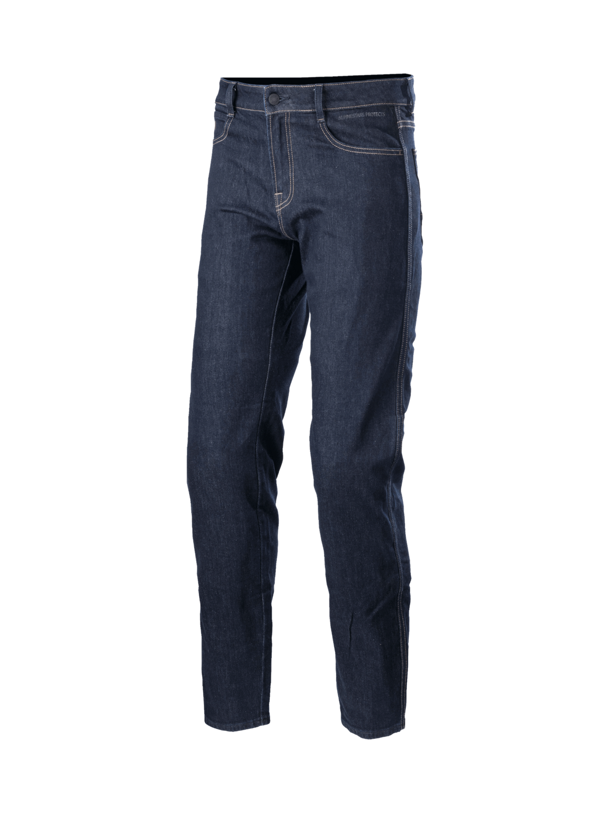 Alpinestars Pantaloni Sektor Regular Fit Jeans, jeans da moto urban da uomo, blu, denim con triple cuciture e protezioni certificate CE