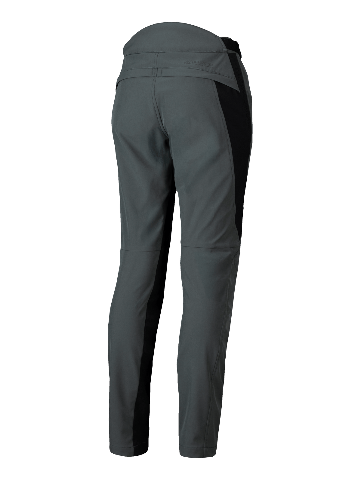 Alpinestars pantaloni Alamosa, pantaloni da moto urban da donna, grigi e neri, tessuto softshell con pannelli laterali elasticizzati, vestibilità slim fit, vista posteriore