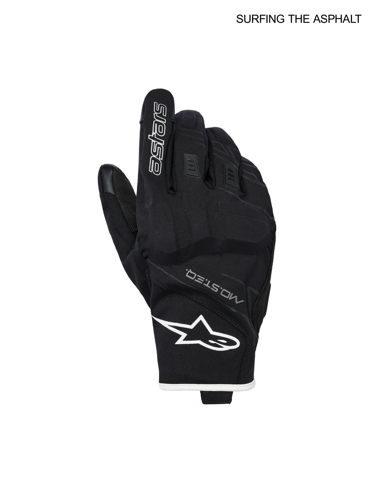 Alpinestars Guanti Moblast Impermeabili, guanti da moto urbani da uomo, nero e bianco sporco, struttura in tessuto impermeabile Drystar e pelle di capra con nocche in PU e certificazione CE