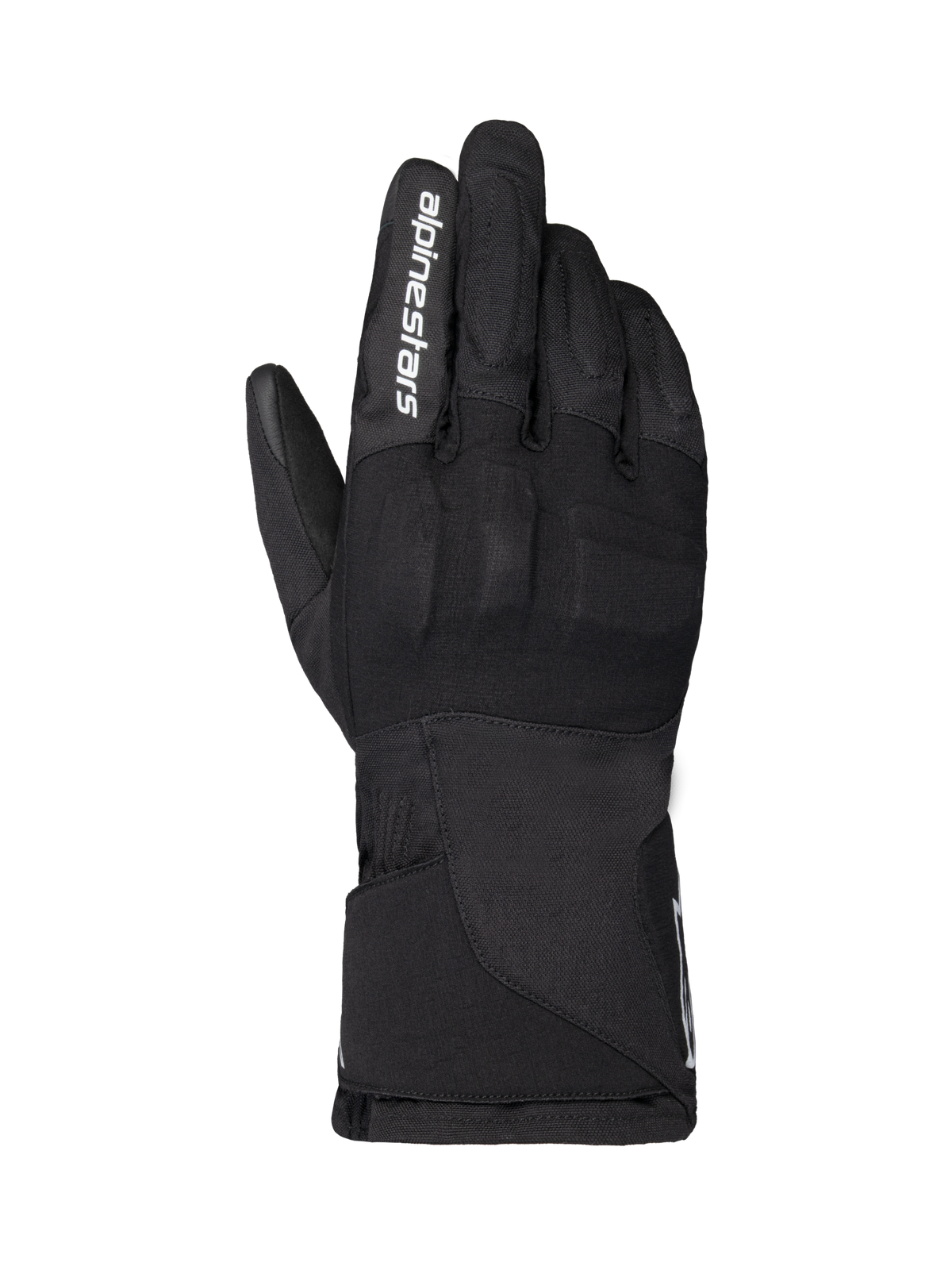 Alpinestars WT-1 Drystar Insulated Gloves, guanti da moto, nero, costruzione in tessuto con protezione nocche integrata, marchio Alpinestars bianco sull'indice, polsino lungo, abbigliamento tecnico impermeabile e termico per uso stradale e adventure